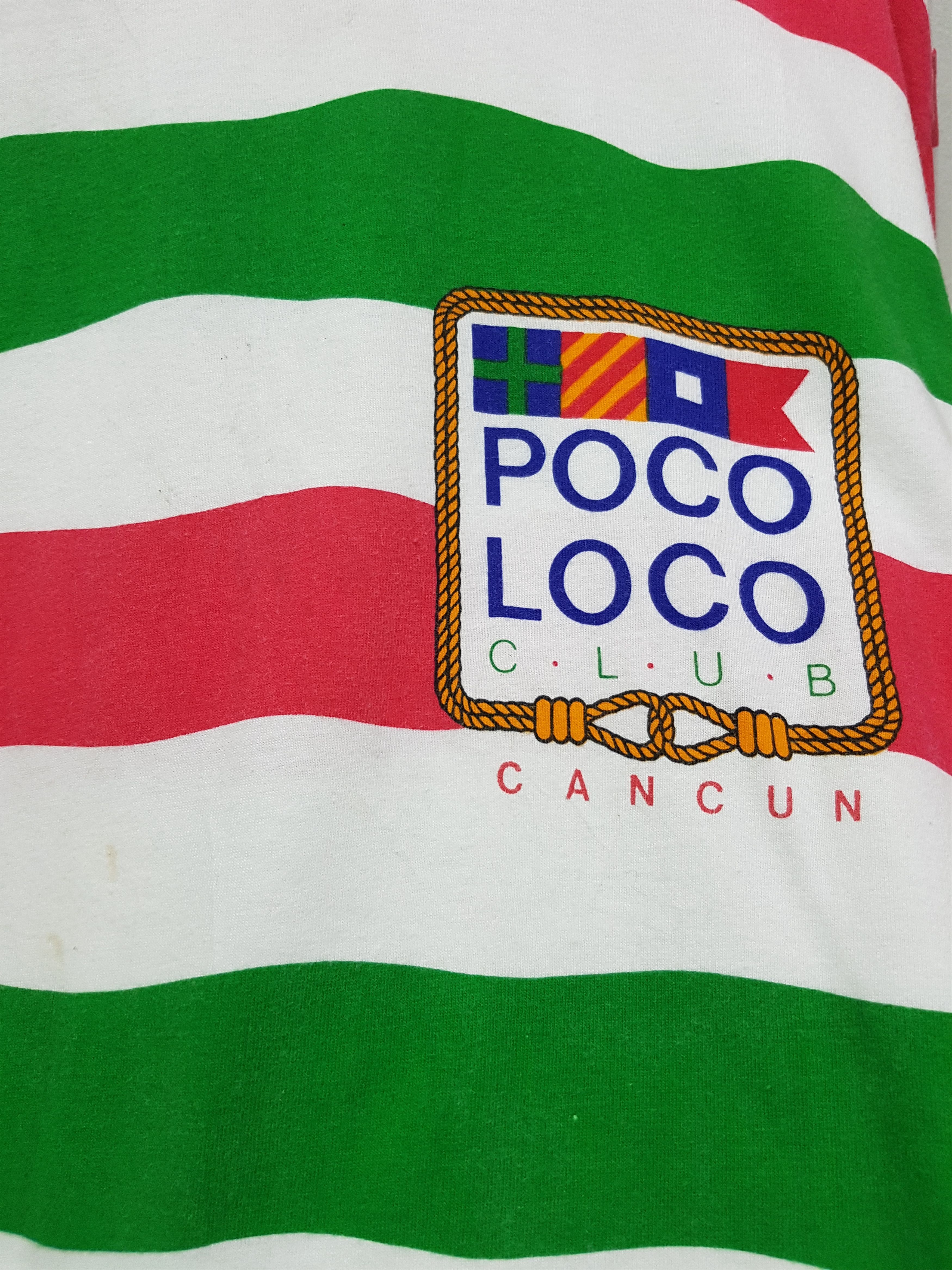 Vintage Vintage Poco Loco Club Cancun Multicolour Stripe T-shirts Size US L / EU 52-54 / 3 - 3 Thumbnail