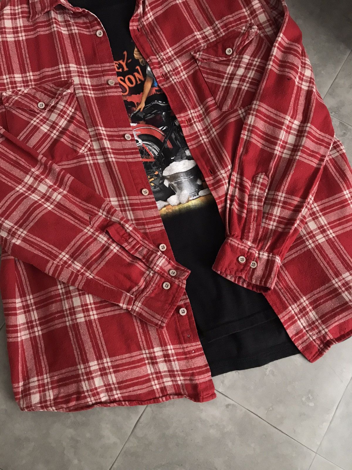 Flannel × Vintage Vintage Flannel Shirt Travis Scott Style Size US XL / EU 56 / 4 - 4 Thumbnail