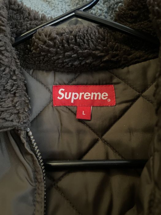 Supreme independent fur on sale collar bomber jacket