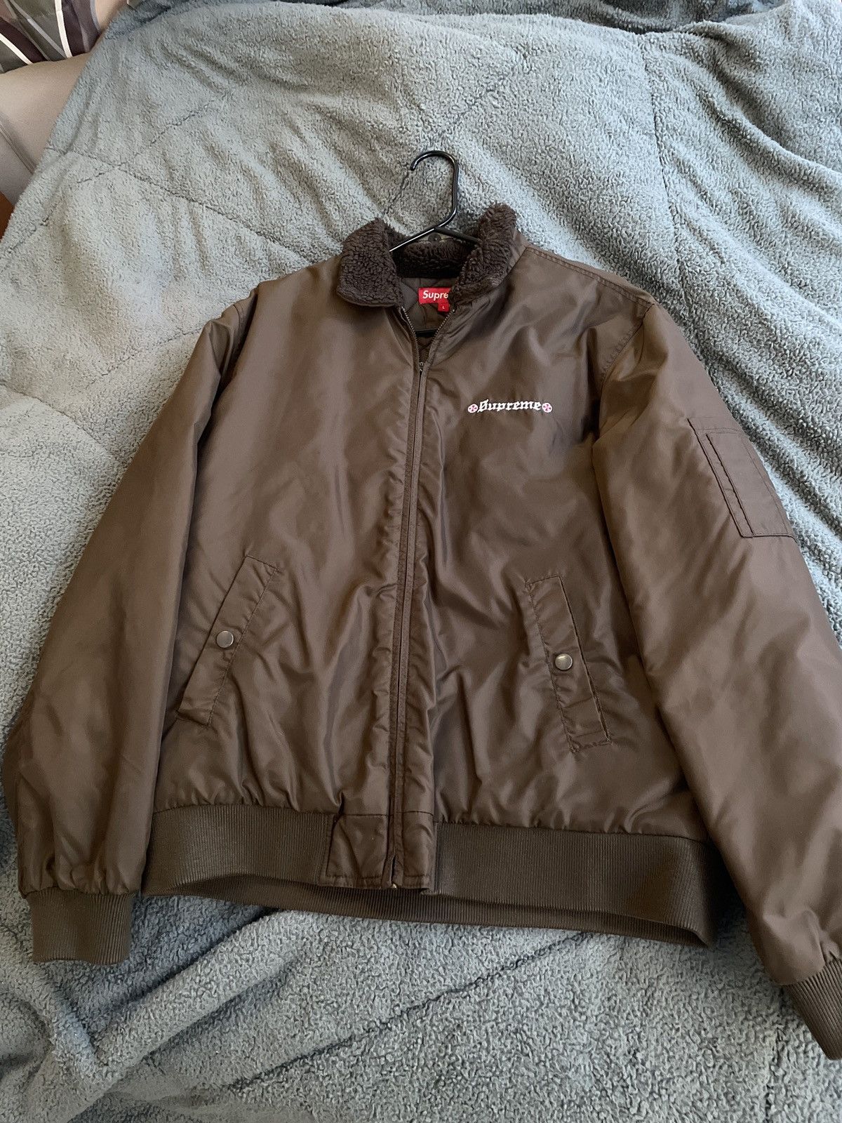 Supreme Supreme independent brown fur collar bomber jacket | Grailed