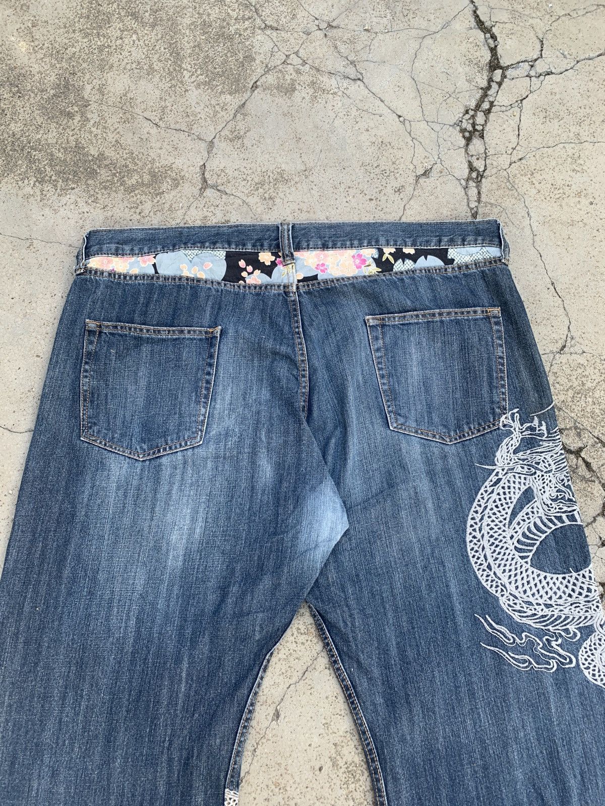 If Six Was Nine Vintage Japanese Brand Dragon Embroidery Jeans Size US 42 / EU 58 - 7 Thumbnail