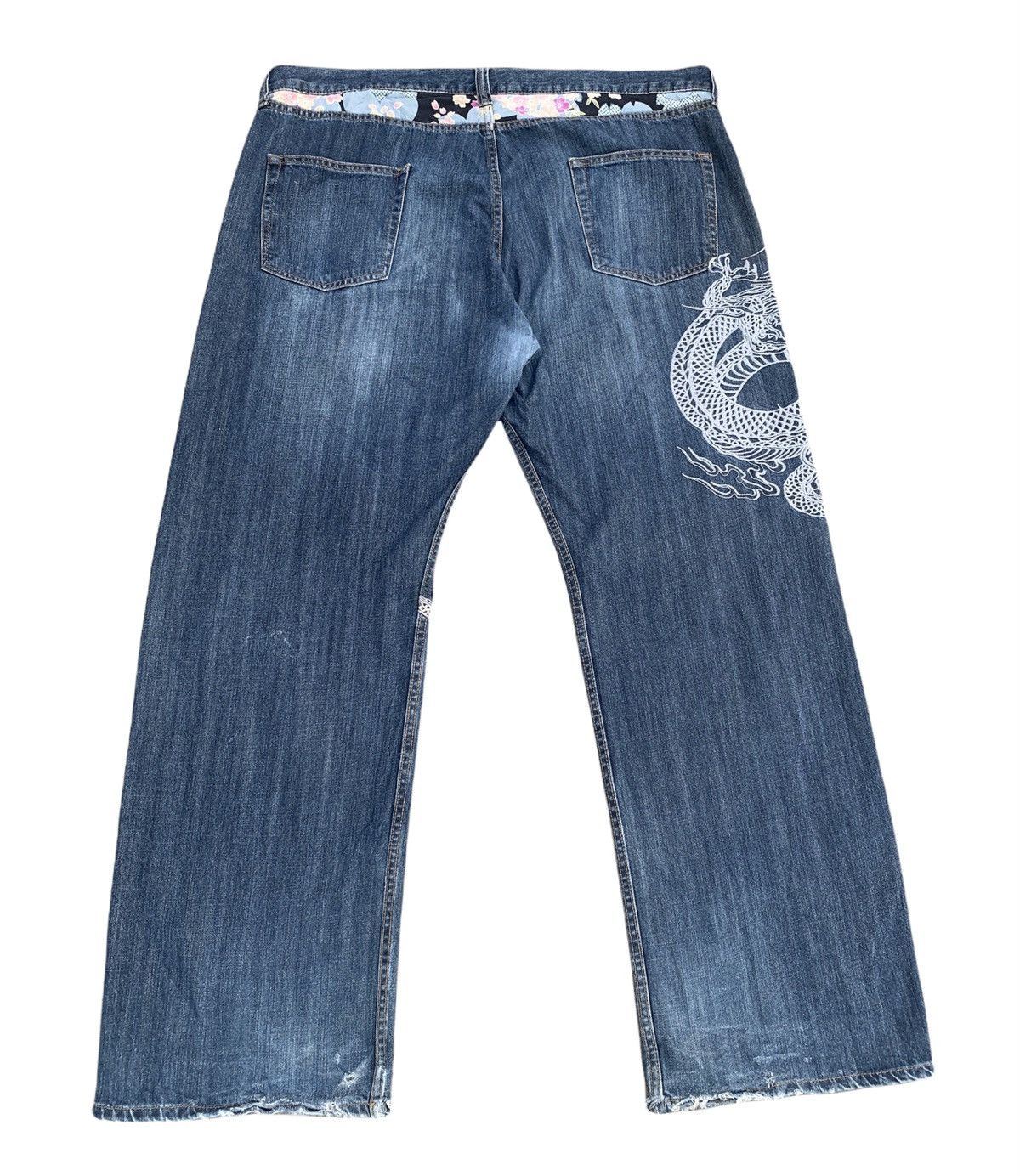 If Six Was Nine Vintage Japanese Brand Dragon Embroidery Jeans Size US 42 / EU 58 - 6 Thumbnail