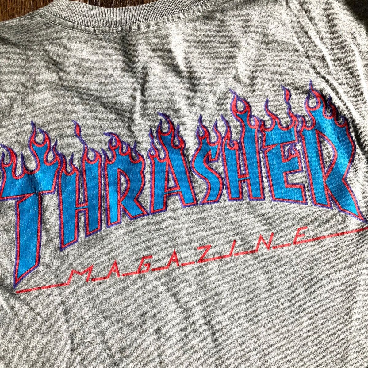 Supreme Supreme Thrasher Flames Logo Tee Large Gray SS15 Size US L / EU 52-54 / 3 - 7 Thumbnail