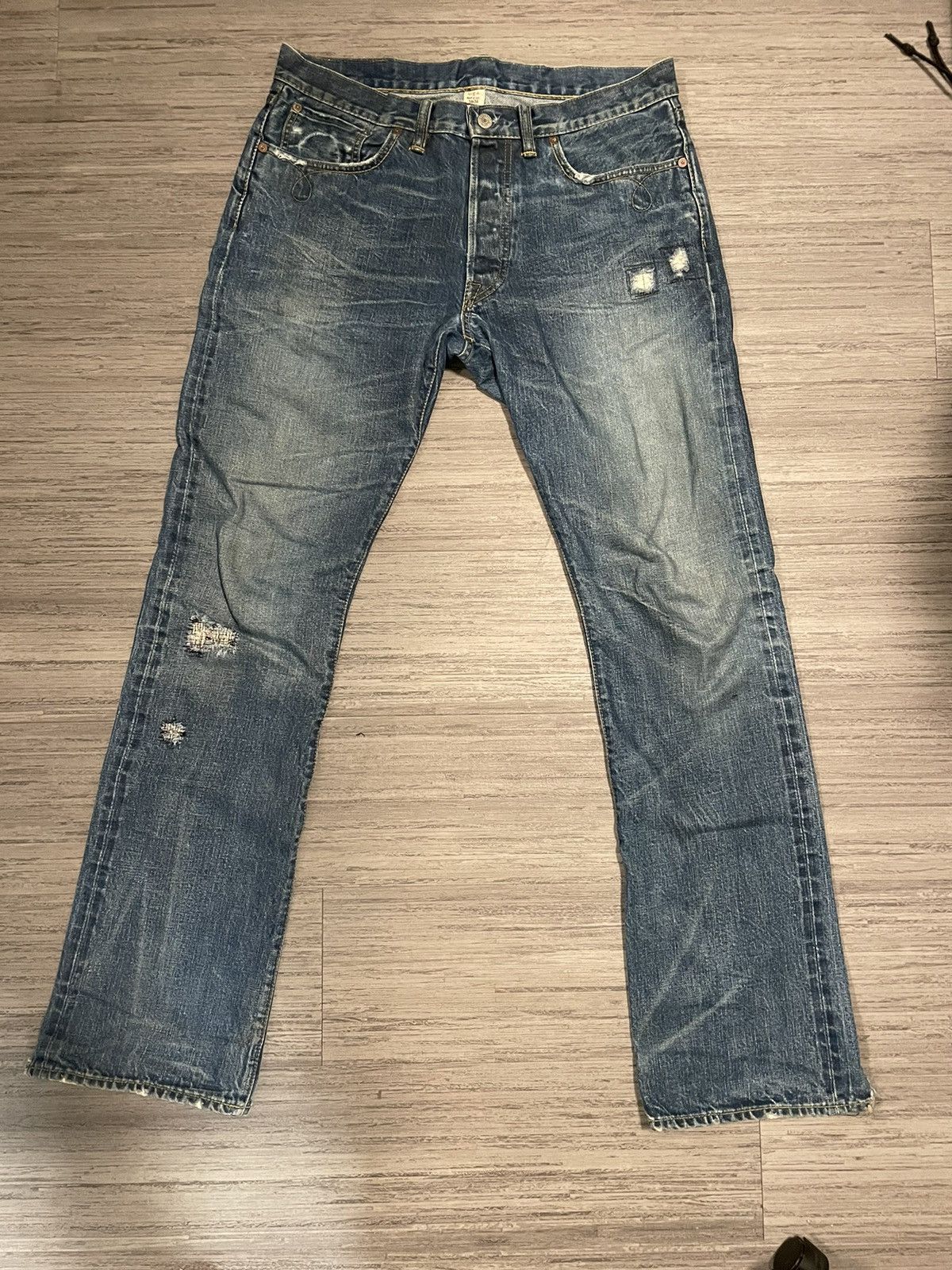 RRL Ralph Lauren Distressed Slim Bootcut Jeans | Grailed