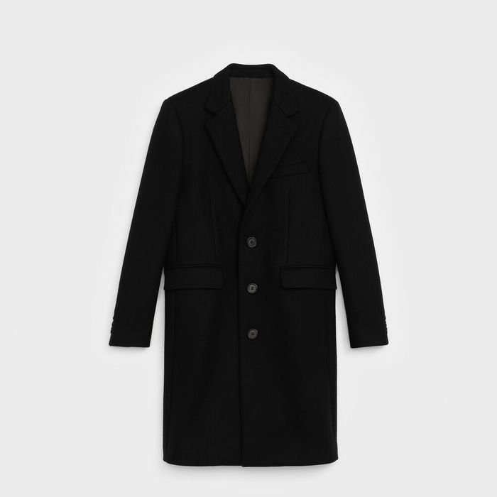 Celine Black Classic Wool Chesterfield Coat | Grailed