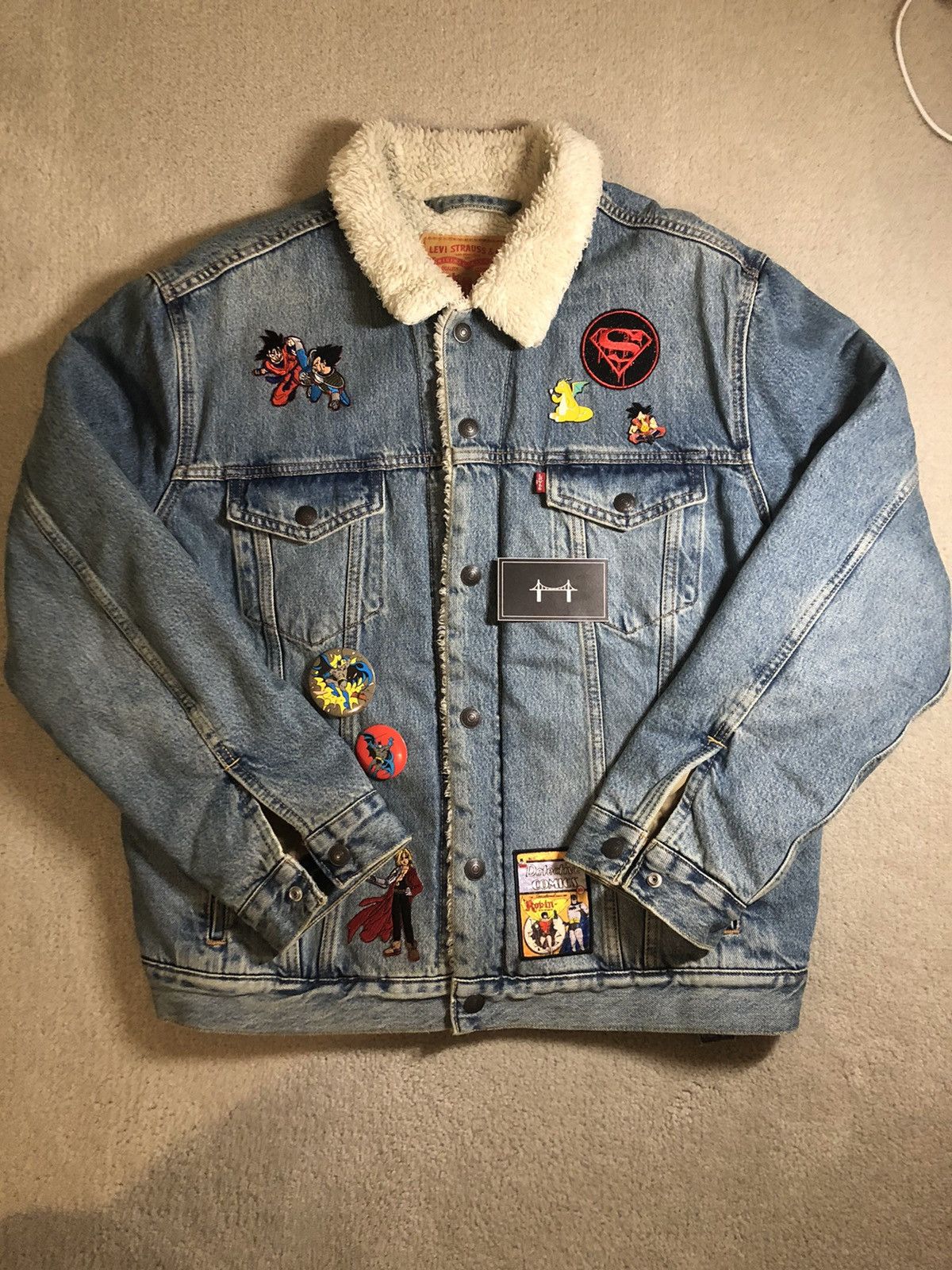 Levi's × Vintage 90s Levi’s Custom Sherpa Jacket Size US L / EU 52-54 / 3 - 1 Thumbnail