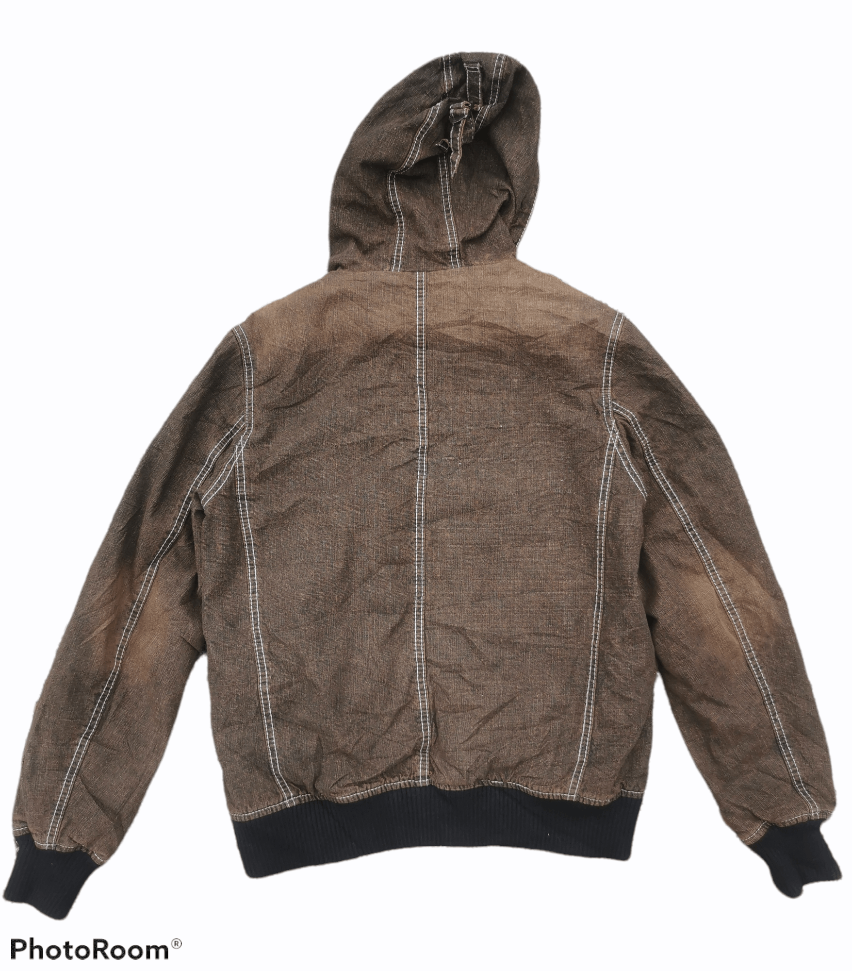 Japanese Brand Allix Design Fur Hoodie Canvas Bomber Jacket