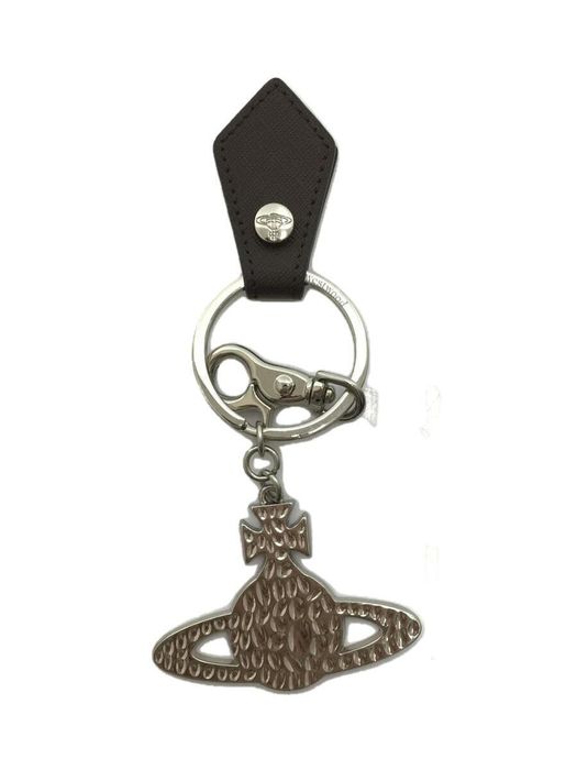 Vivienne Westwood Orb Logo Silver Leather Keychain Size ONE SIZE - 1 Preview