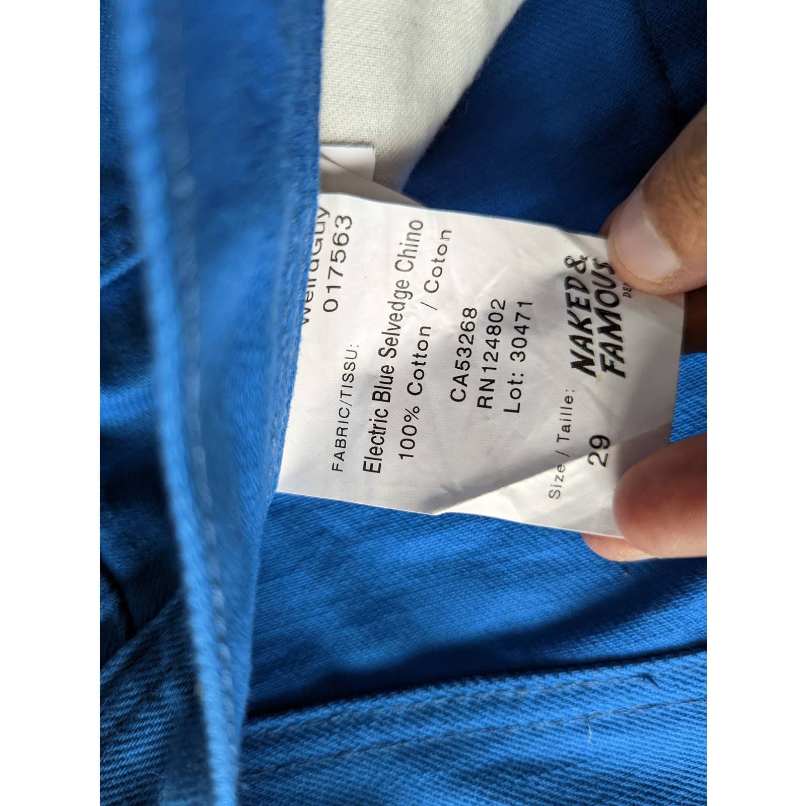 Naked & Famous Naked and Famous Electric Blue Chino (sz 29) Size US 29 - 4 Thumbnail