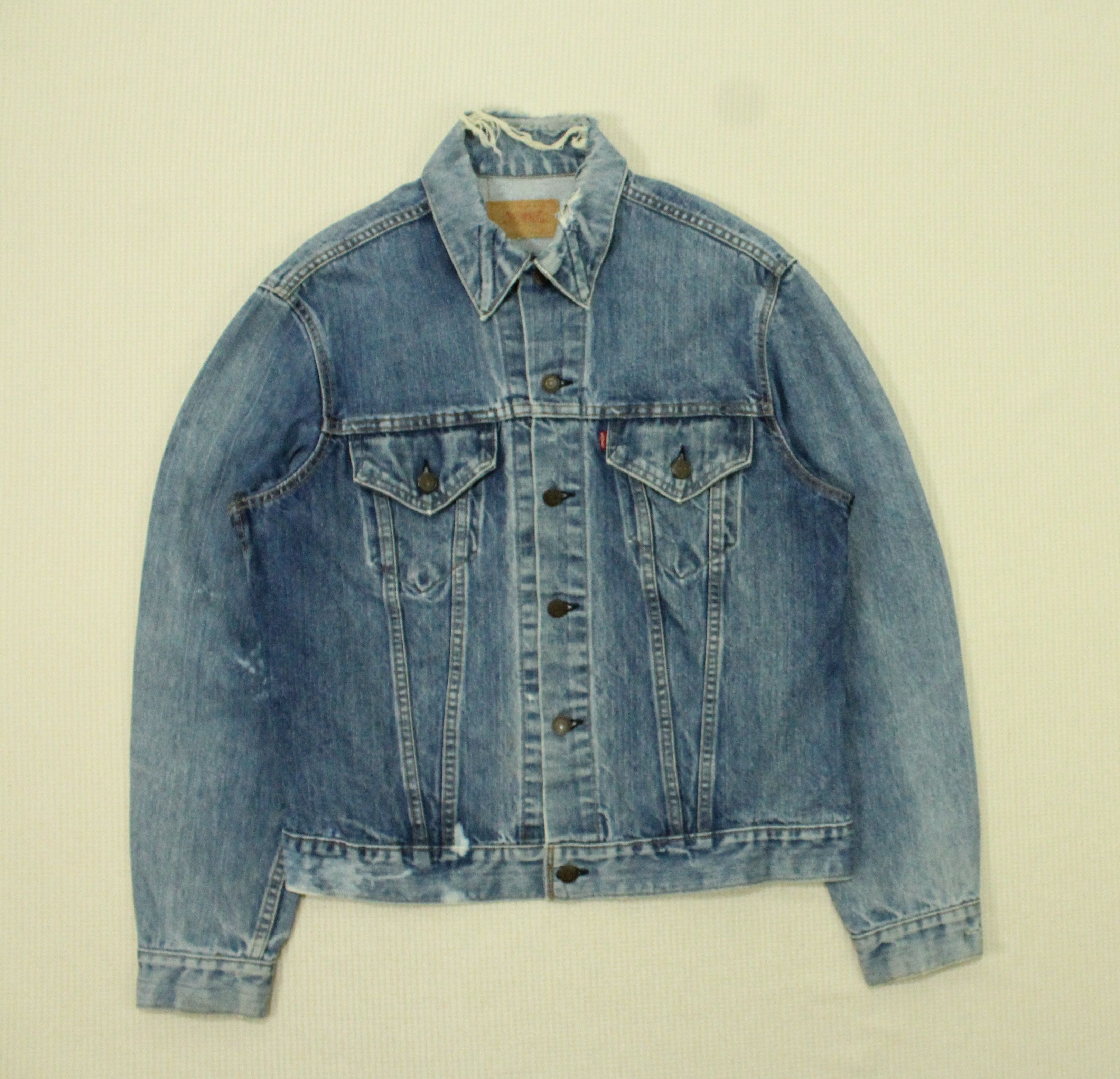 Levi's Vintage 70s LEVIS Jacket Big E Distressed Thrashed Size US M / EU 48-50 / 2 - 2 Thumbnail