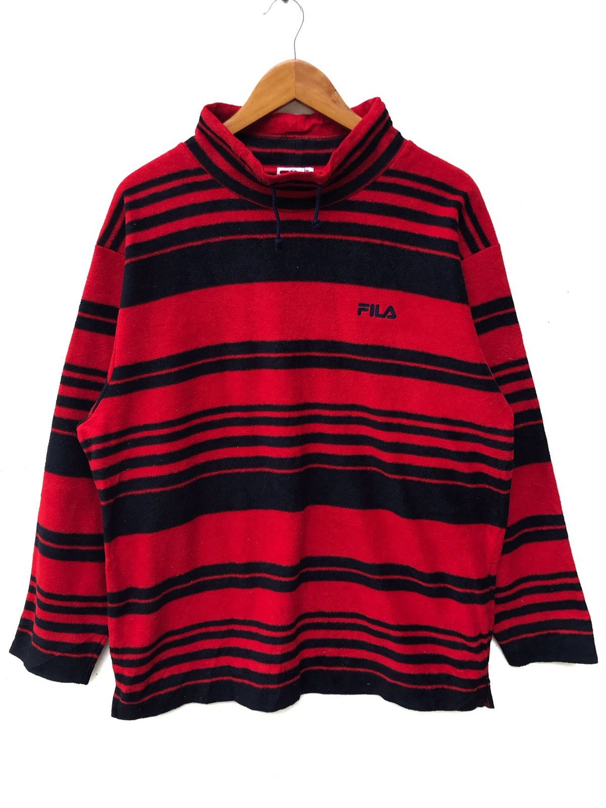 Vintage Fila Fleece Stripes Pullover Sweatshirt
