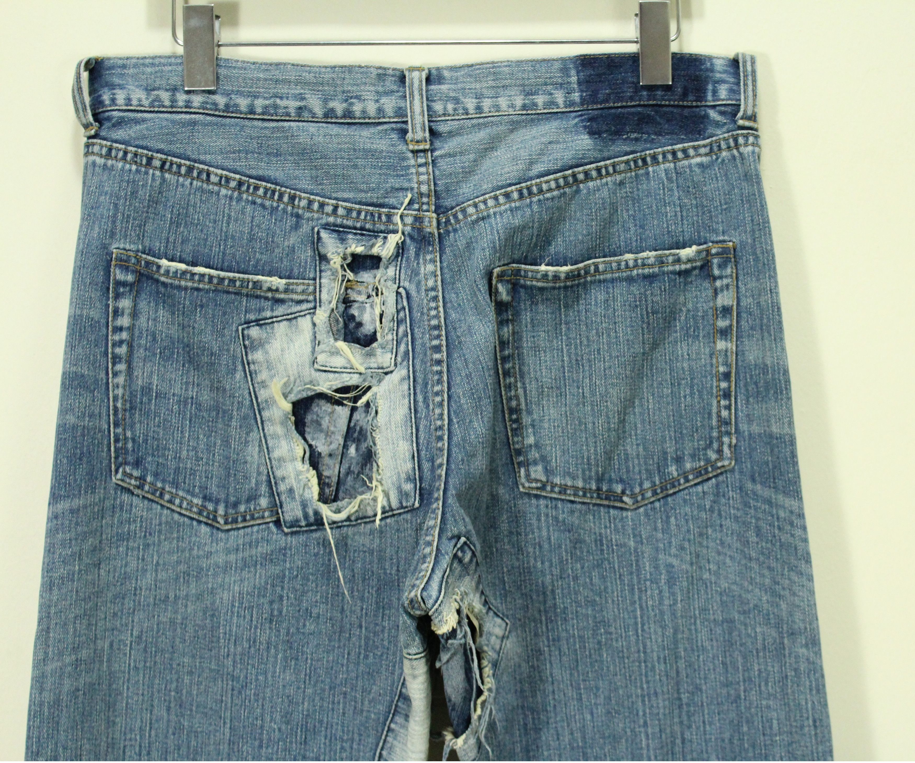 If Six Was Nine × Japanese Brand × Tornado Mart EXHIBITIONIST Denim Pants Trouser Distressed Patchwork Size US 32 / EU 48 - 11 Thumbnail