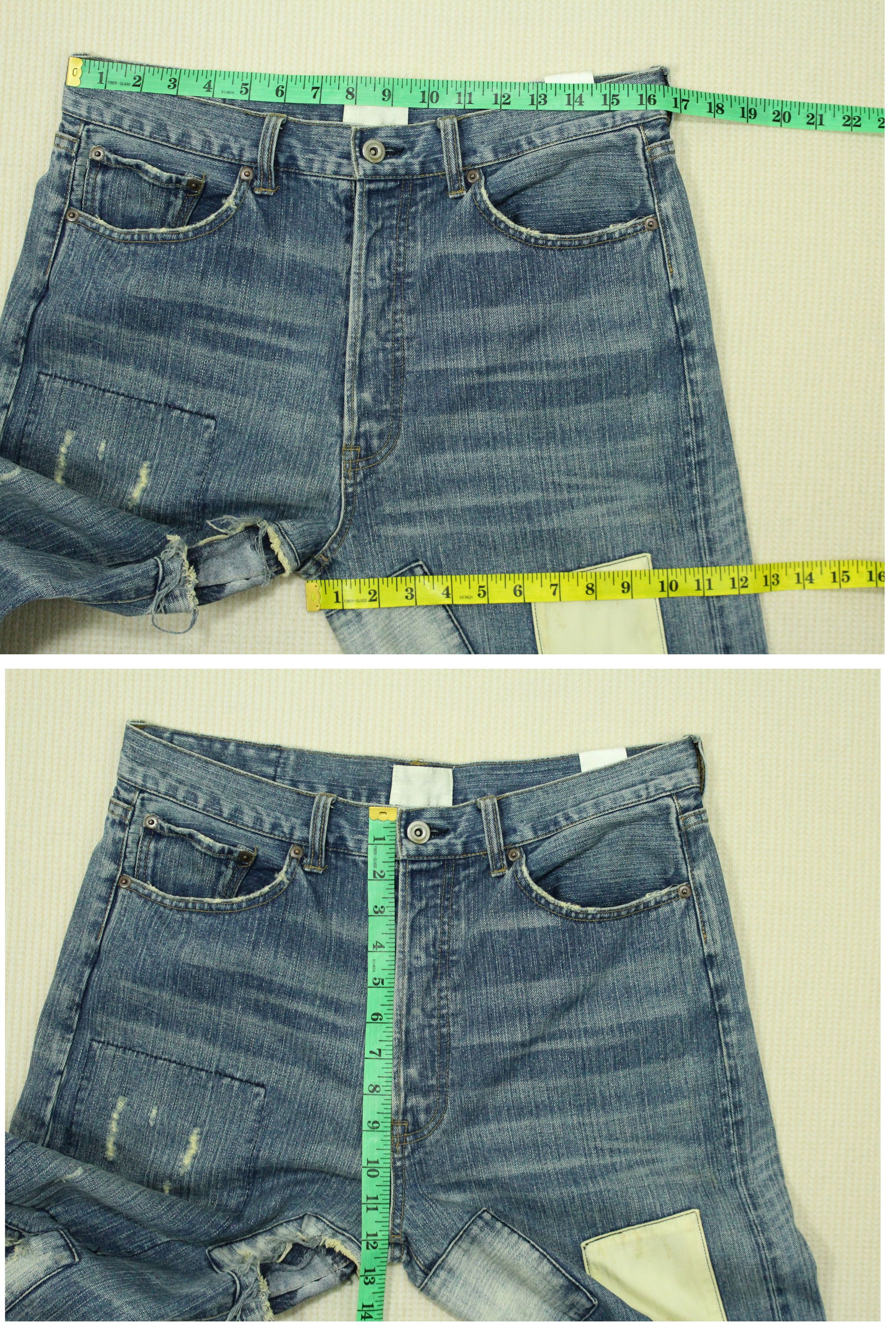 If Six Was Nine × Japanese Brand × Tornado Mart EXHIBITIONIST Denim Pants Trouser Distressed Patchwork Size US 32 / EU 48 - 18 Thumbnail