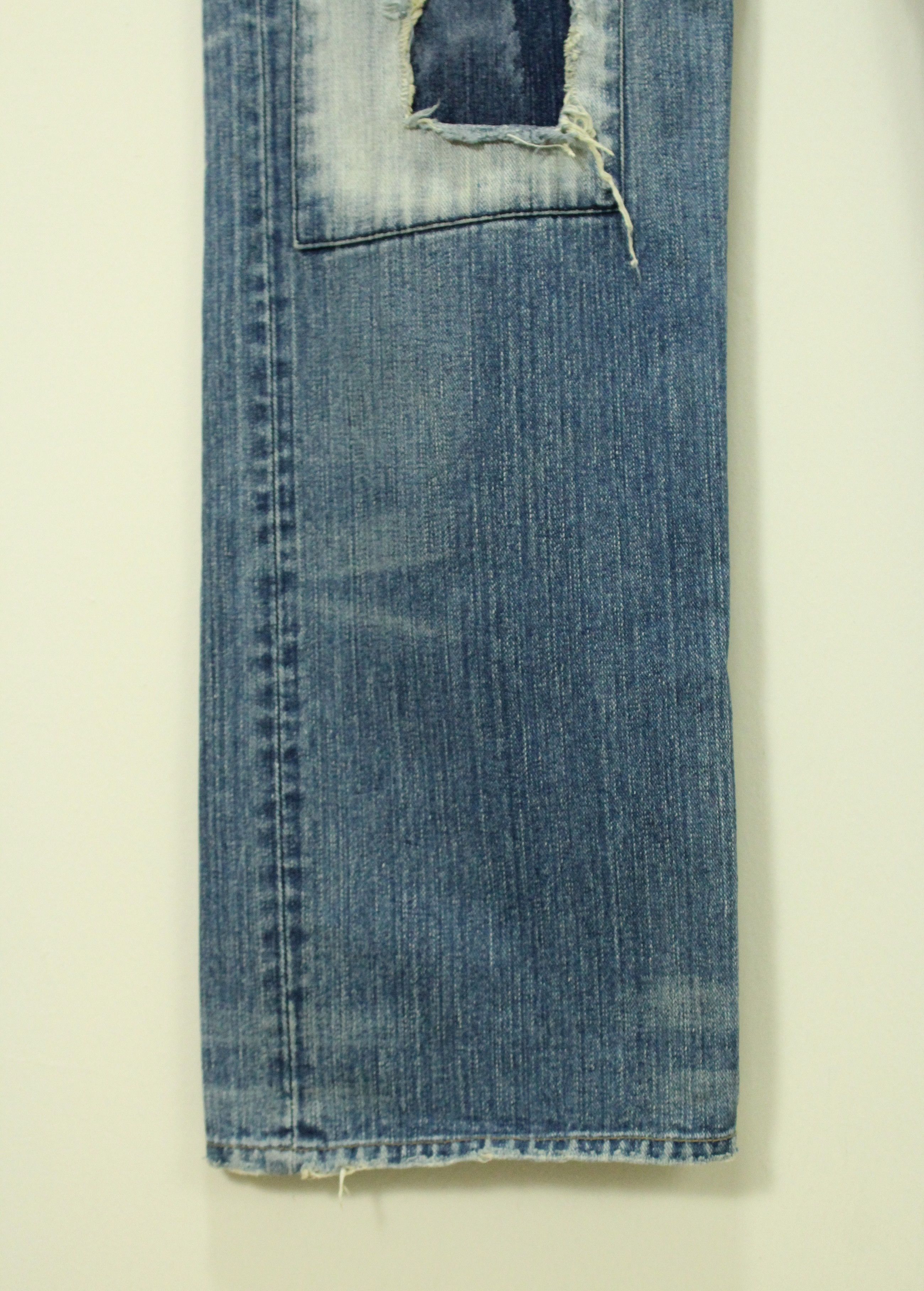 If Six Was Nine × Japanese Brand × Tornado Mart EXHIBITIONIST Denim Pants Trouser Distressed Patchwork Size US 32 / EU 48 - 9 Thumbnail