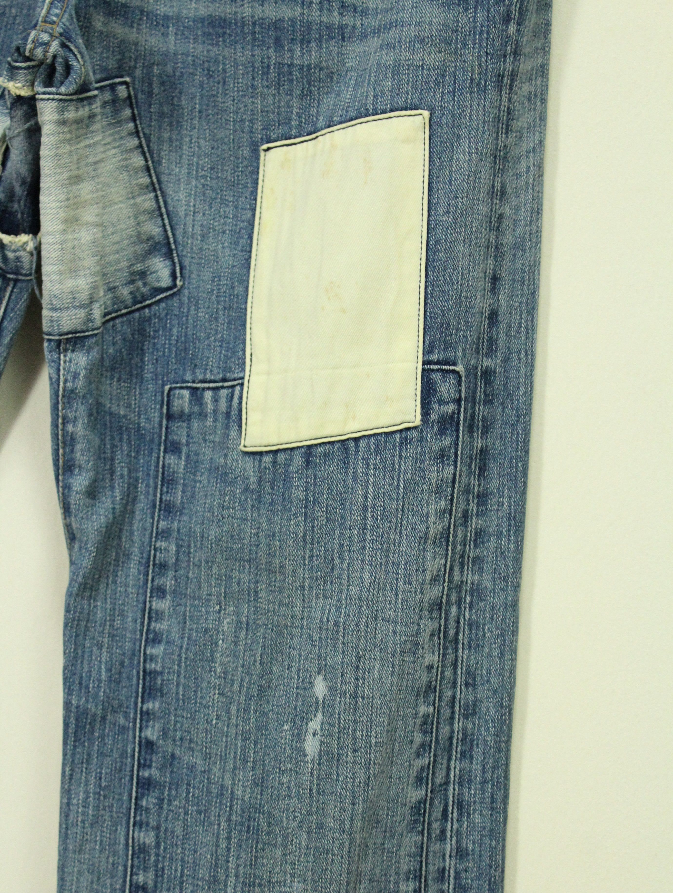 If Six Was Nine × Japanese Brand × Tornado Mart EXHIBITIONIST Denim Pants Trouser Distressed Patchwork Size US 32 / EU 48 - 5 Thumbnail
