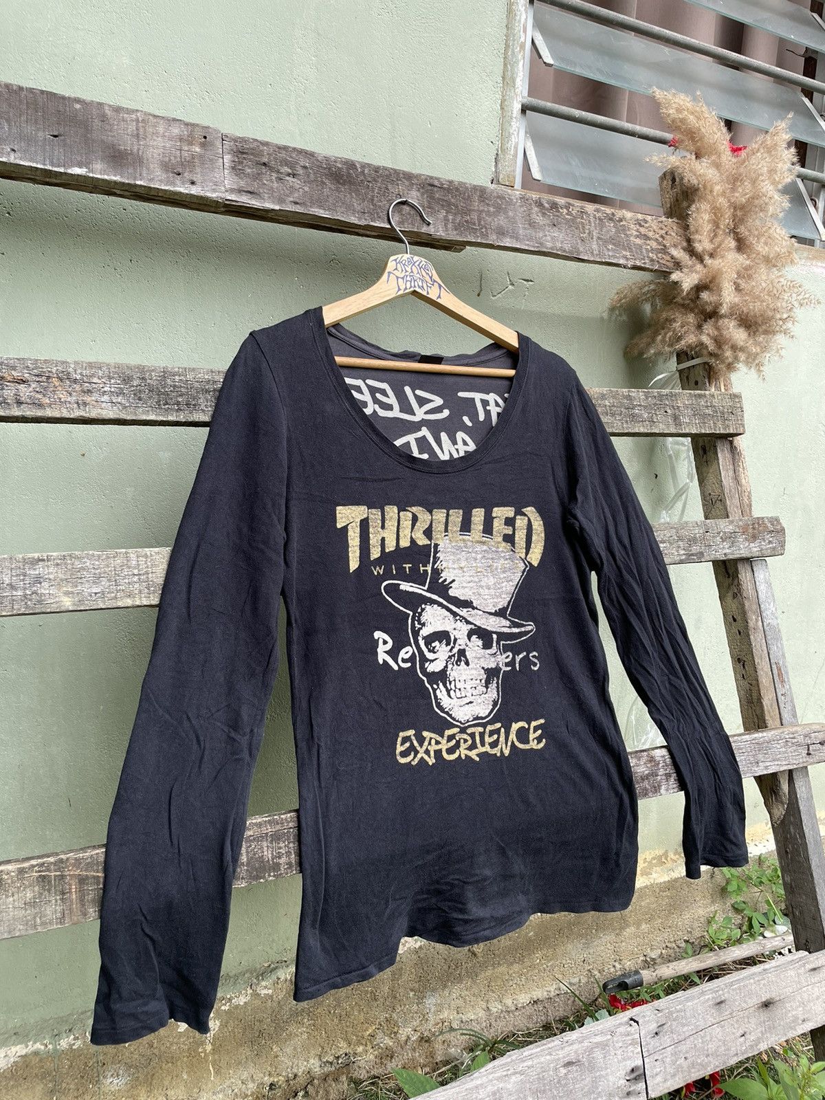 Moussy Skull Logo Thrasher inspired Long Sleeve Tee Women