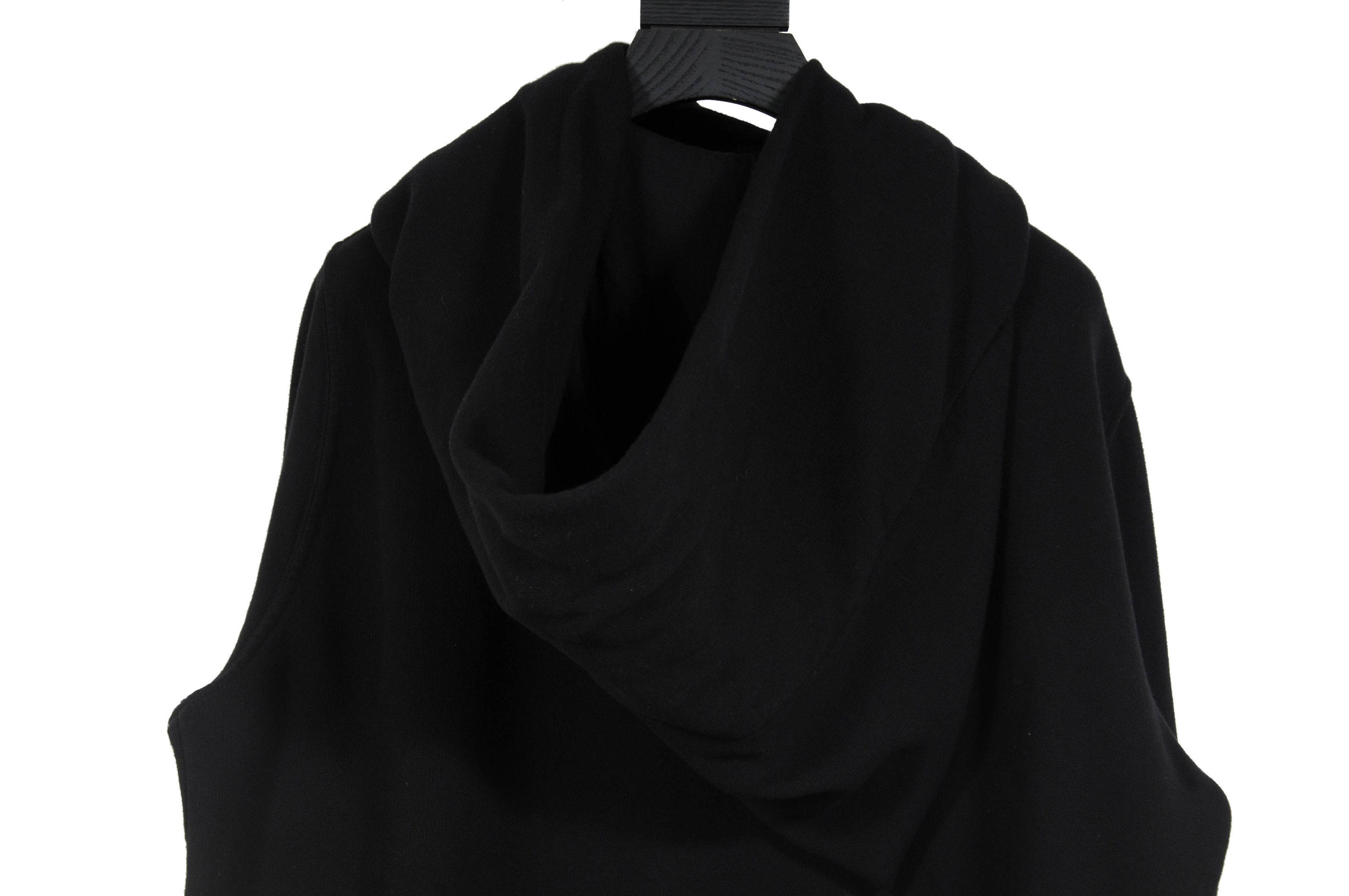 Black Asymetrical Mountain Zip Up Hoodie - 00530