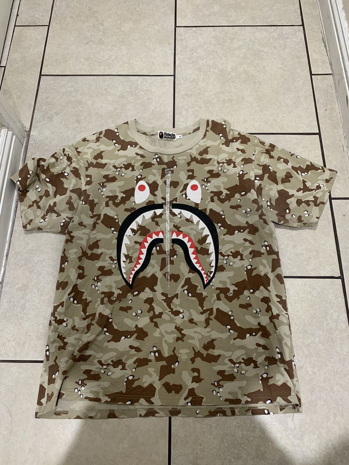 Bape Desert Camo Shark Tee Size US XL / EU 56 / 4 - 1 Thumbnail
