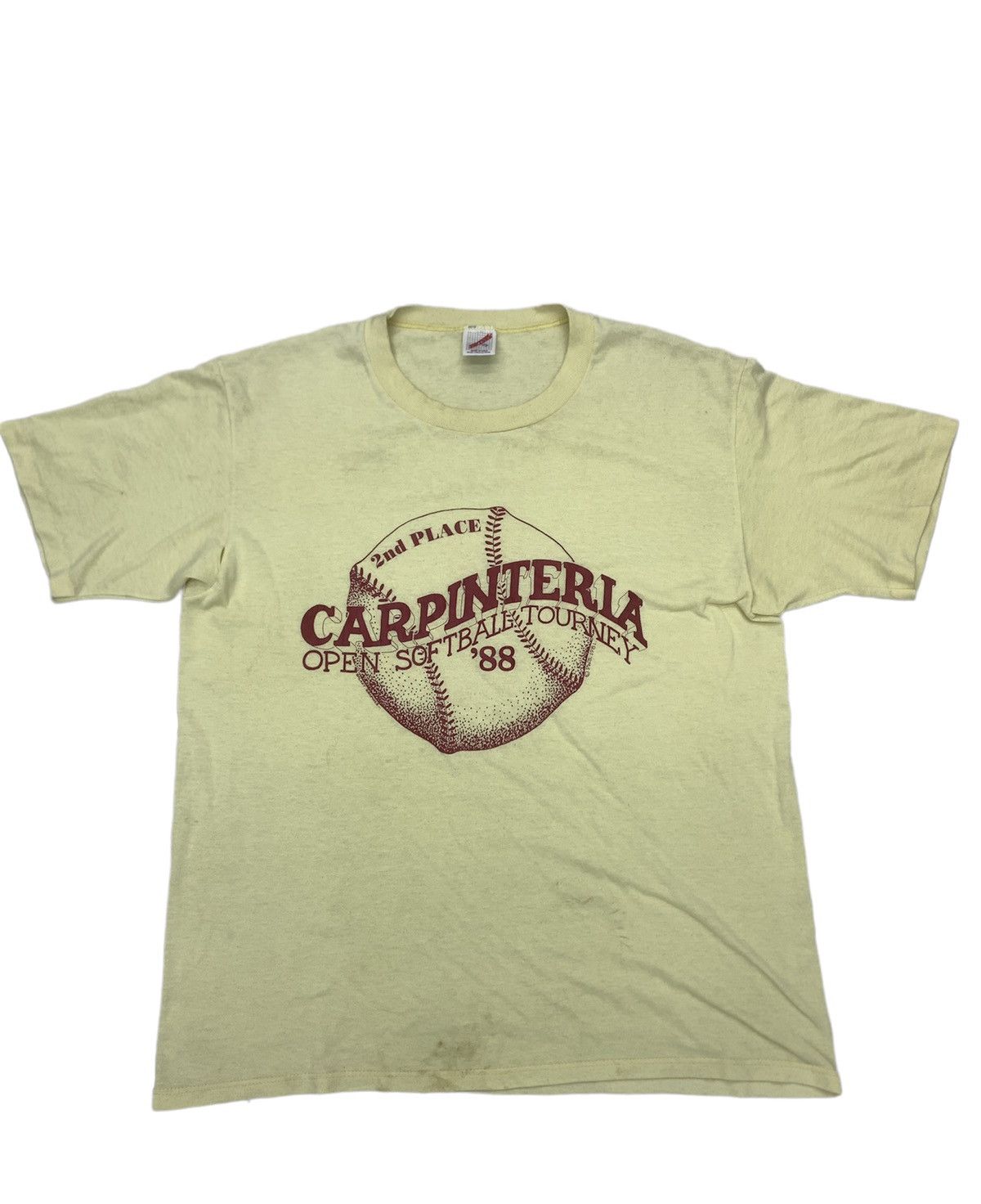 Jerzees × Vintage VINTAGE 80’s TEE CARPINTERIA SOFTBALL TOURNEY Size US XL / EU 56 / 4 - 1 Thumbnail