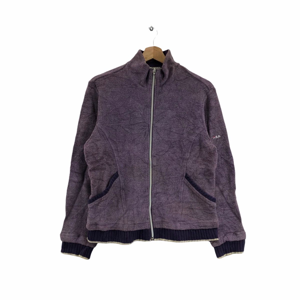 Vtg 90’ FILA BIELLA ITALIA Purple Fleece Jacket Windbreaker