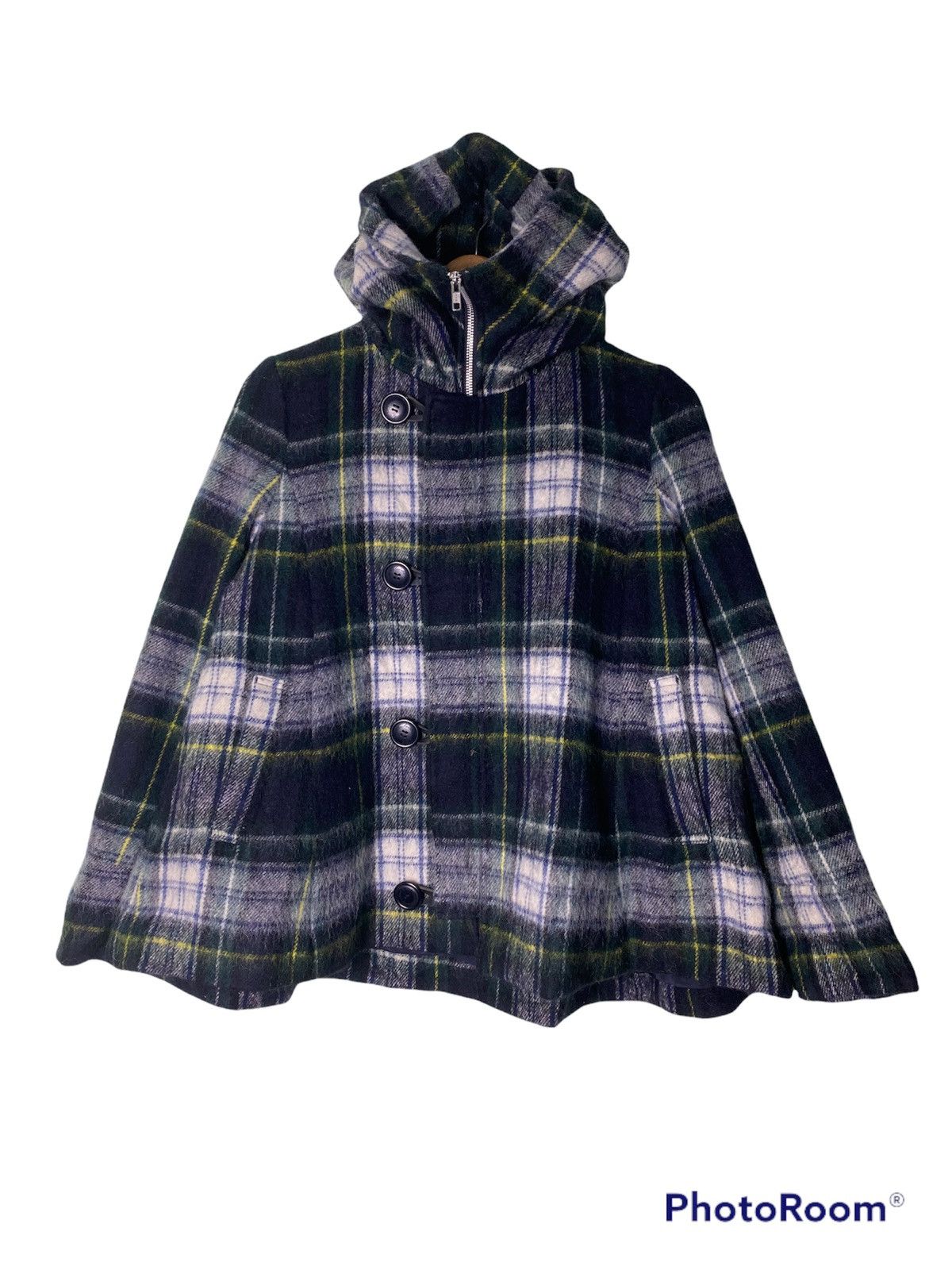 Issey Miyake × Japanese Brand 💥Last Drop💥Issey Miyake Wool Mohair Tartan Poncho Size US M / EU 48-50 / 2 - 1 Thumbnail