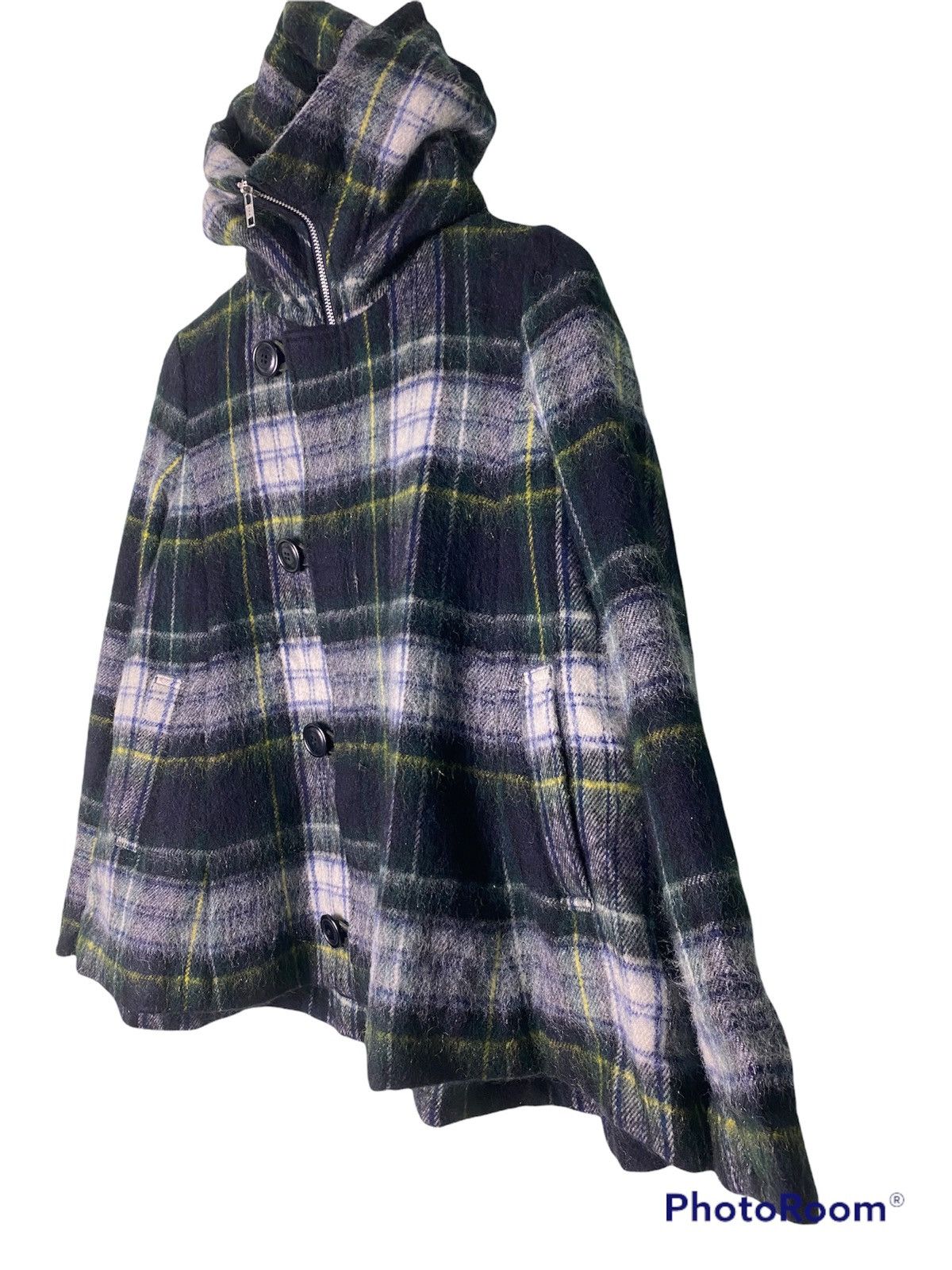 Issey Miyake × Japanese Brand 💥Last Drop💥Issey Miyake Wool Mohair Tartan Poncho Size US M / EU 48-50 / 2 - 2 Thumbnail