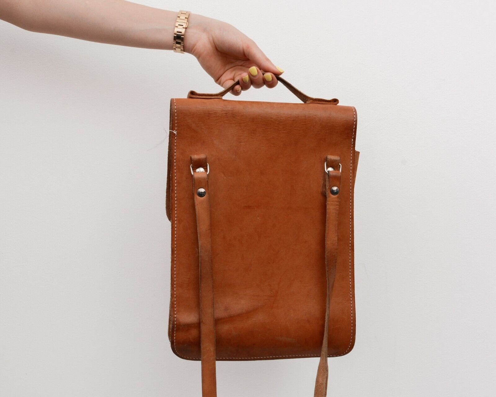 Other × Vintage Vintage Handmade Messenger Leather Shoulder Cross Body Bag Size ONE SIZE - 5 Thumbnail