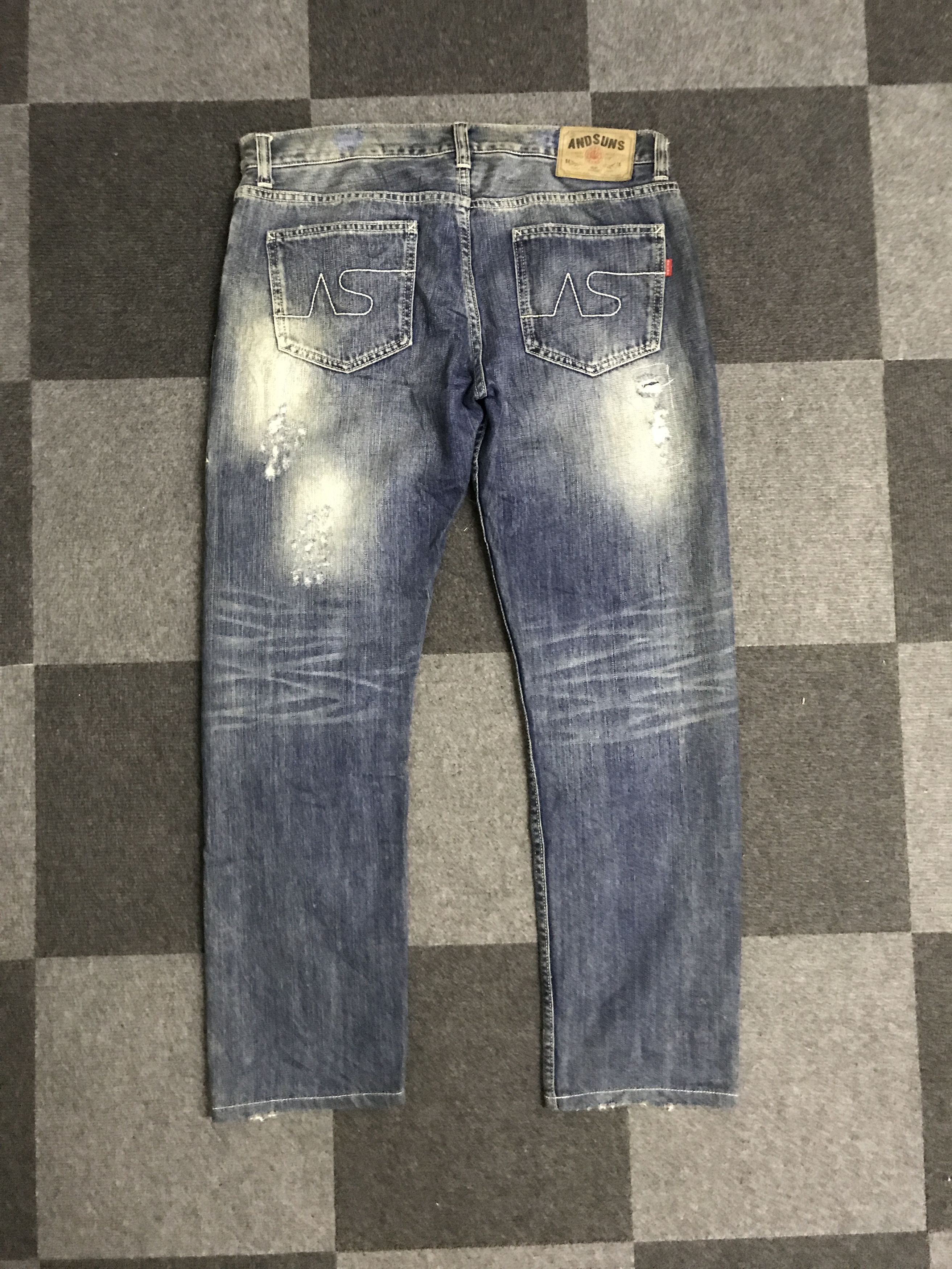 Japanese Brand D128 AND SUNS Japan Shot Distressed Jeans Size US 36 / EU 52 - 12 Thumbnail