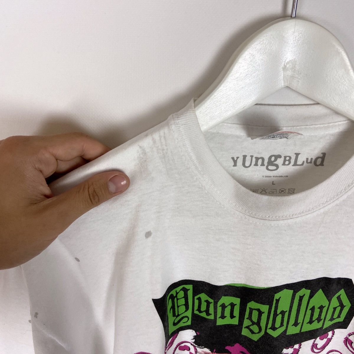 Rap Tees Yung Blud Be fookin happy rap tee Screen Stars 2020 Album Size US L / EU 52-54 / 3 - 5 Thumbnail