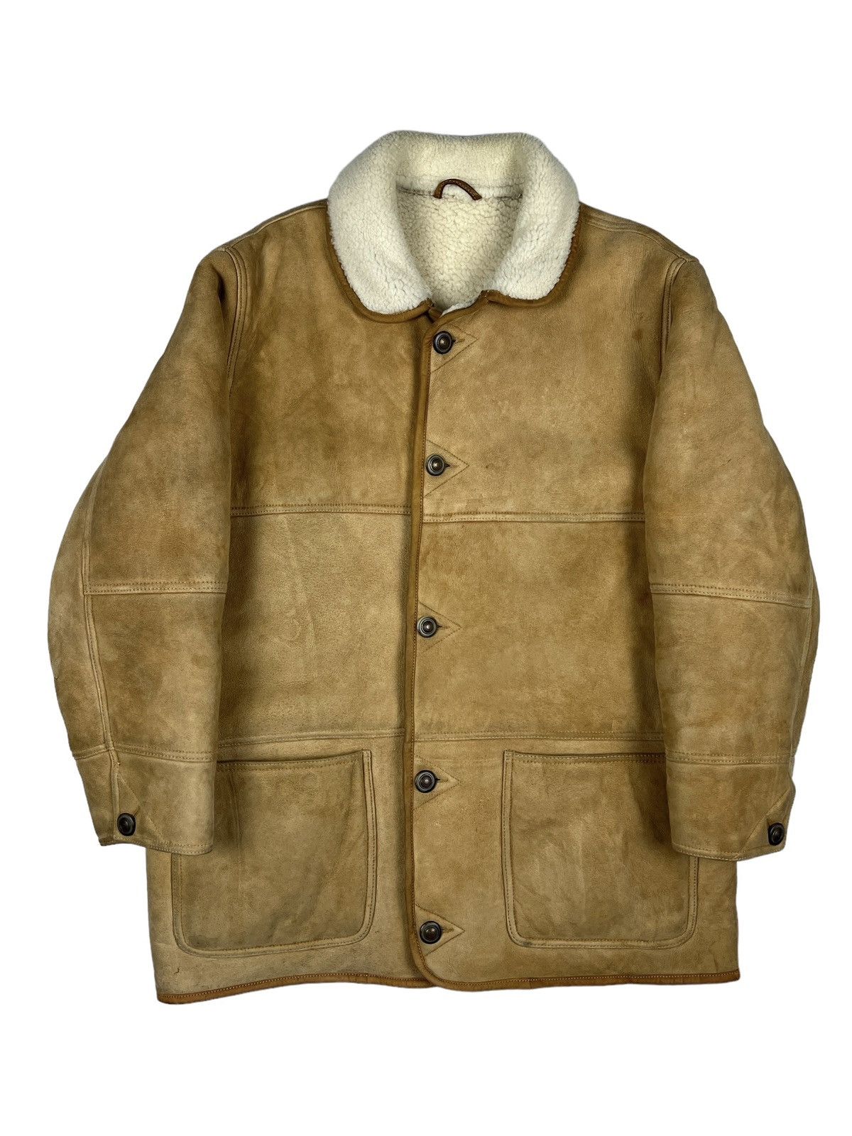 L.L. Bean Vintage LL Bean 🇵🇹 Sherpa Lined Leather Jacket Size US L / EU 52-54 / 3 - 1 Thumbnail
