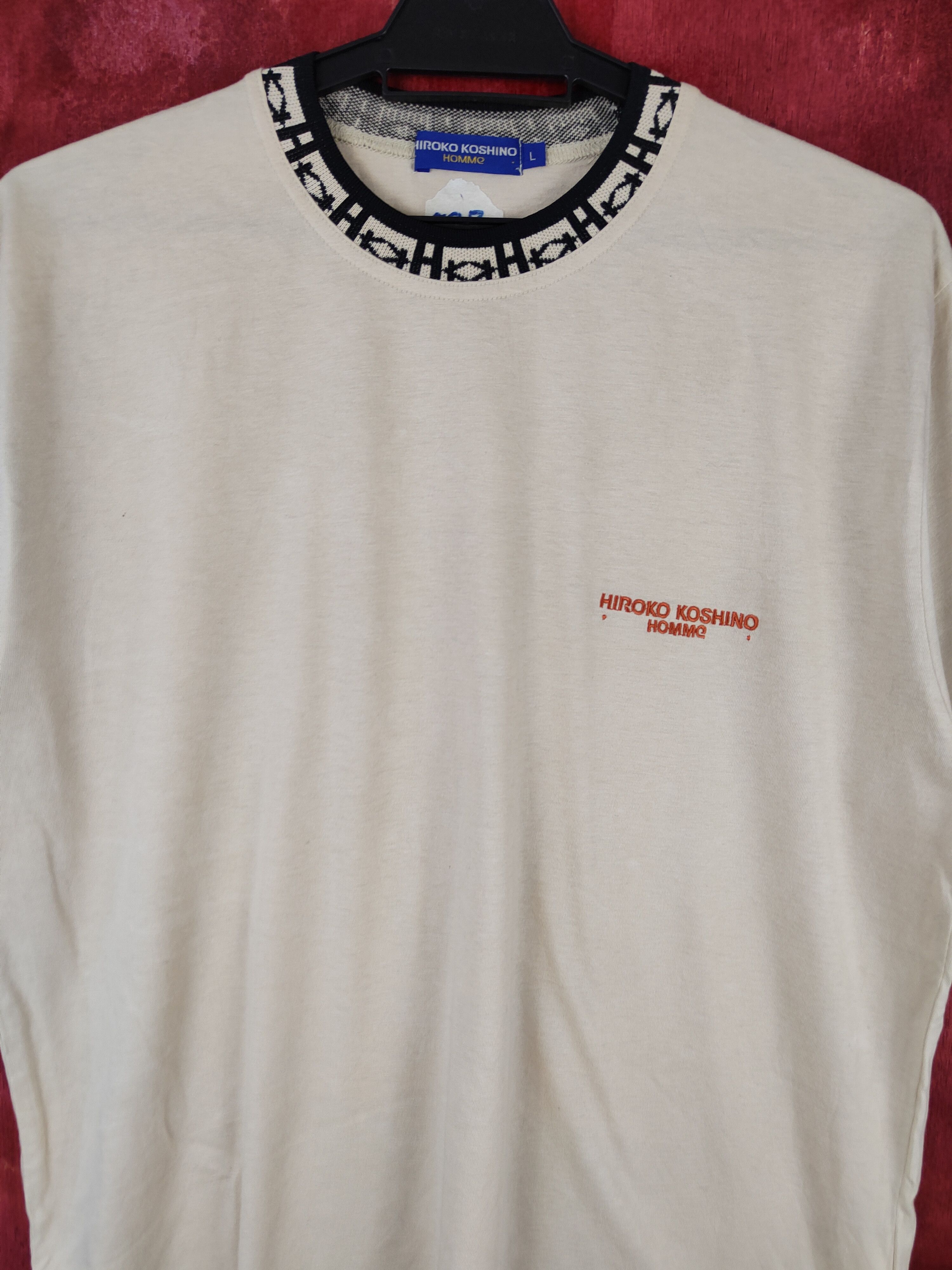 Hiroko Koshino Homme Hiroko Koshino Homme Cream Short Sleeve T-shirt #5913 Size US L / EU 52-54 / 3 - 2 Thumbnail
