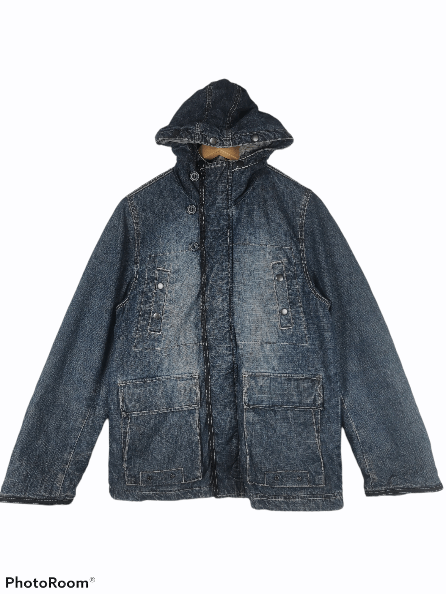Vintage Japanese Brand Allix Design Hoodie Denim Jacket