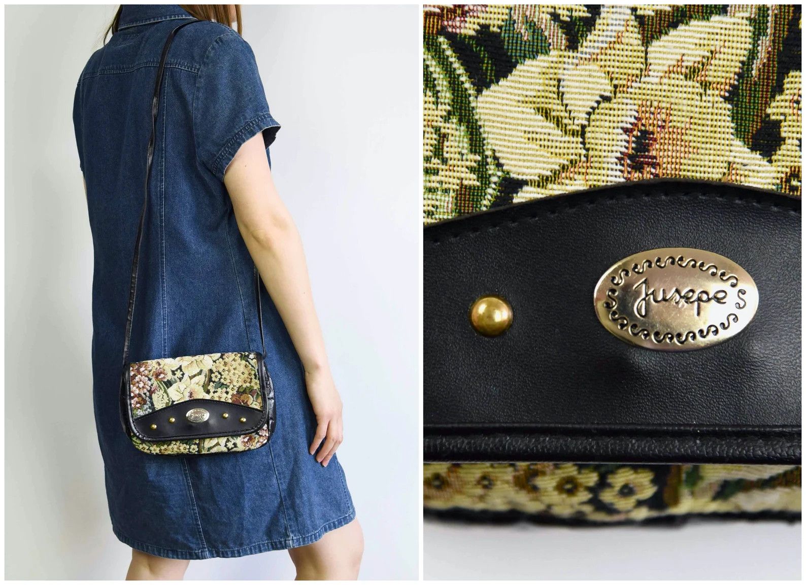 Leather × Other × Vintage Floral Tapestry Faux Leather Shoulder Bag Purse Crossbody Size ONE SIZE - 2 Thumbnail