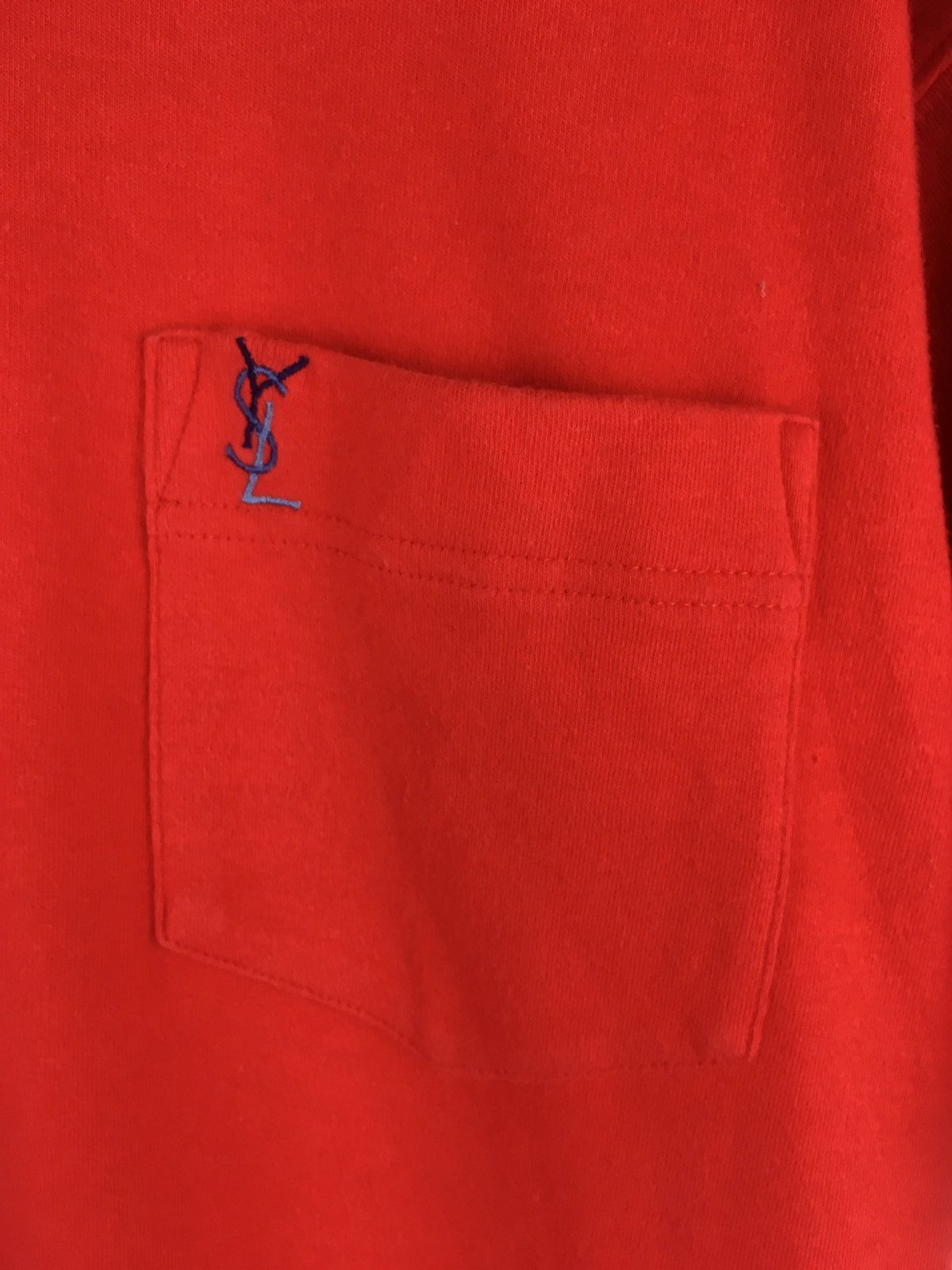 Yves Saint Laurent Yves Saint Laurent Medium Size Red Colour Pocket Tee Size US M / EU 48-50 / 2 - 2 Thumbnail