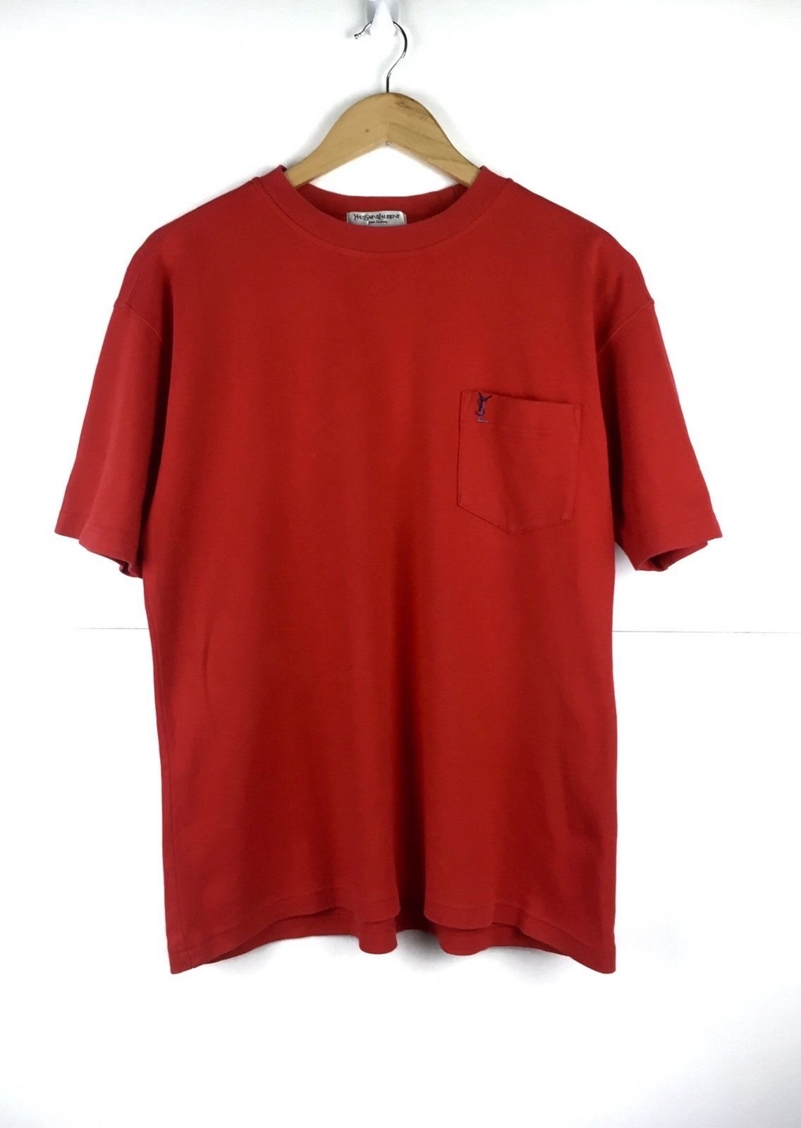 Yves Saint Laurent Yves Saint Laurent Medium Size Red Colour Pocket Tee Size US M / EU 48-50 / 2 - 1 Thumbnail