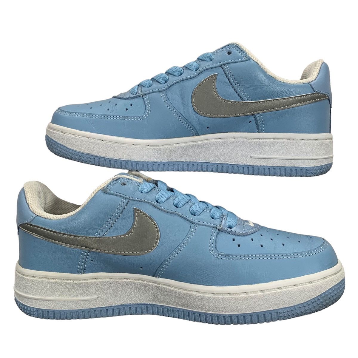 Nike VTG Nike Air Force 1 Blue Cap Metallic Silver 2004 Sneakers Size US 6 / IT 36 - 2 Thumbnail