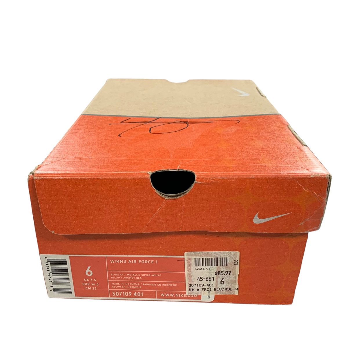 Nike VTG Nike Air Force 1 Blue Cap Metallic Silver 2004 Sneakers Size US 6 / IT 36 - 8 Thumbnail