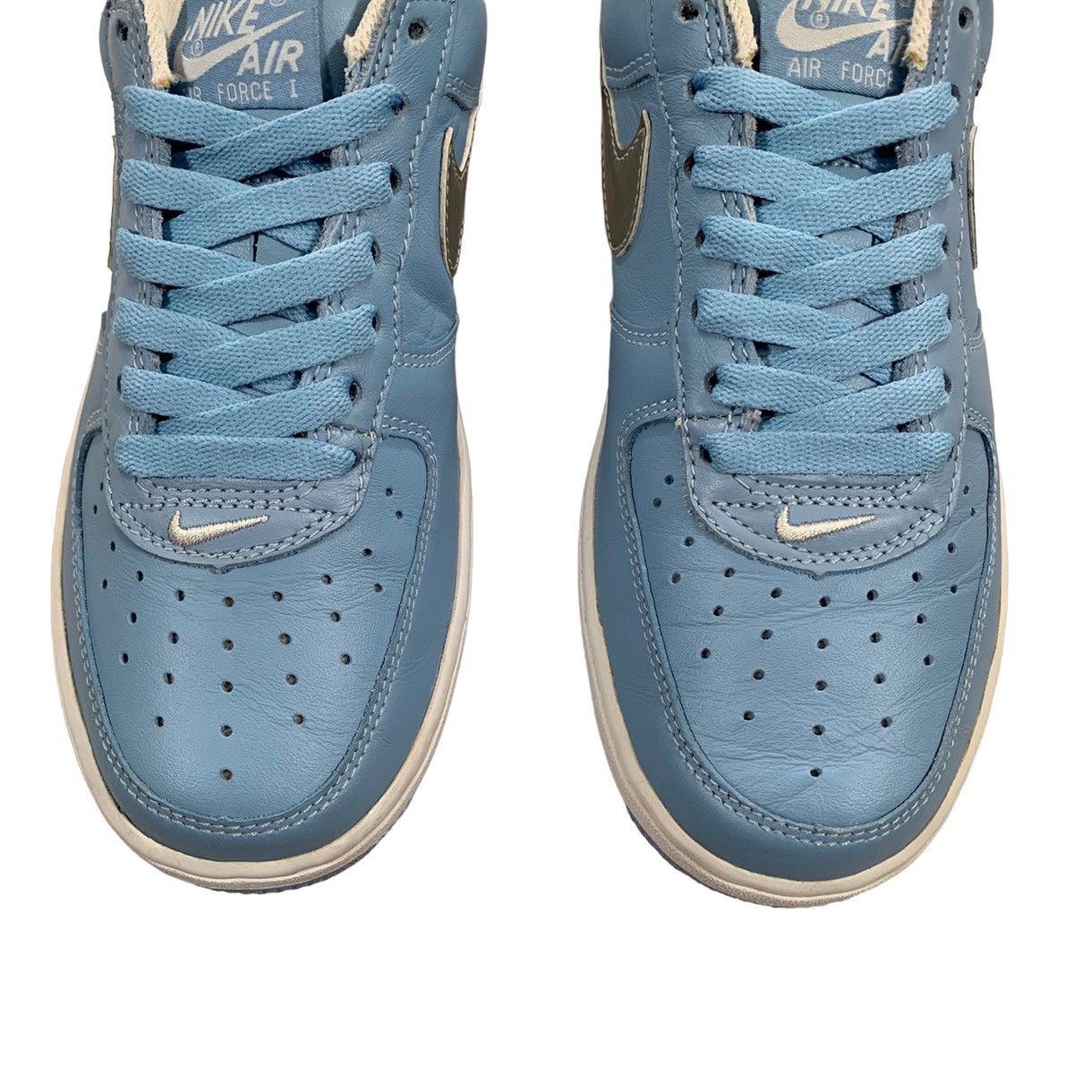 Nike VTG Nike Air Force 1 Blue Cap Metallic Silver 2004 Sneakers Size US 6 / IT 36 - 4 Thumbnail