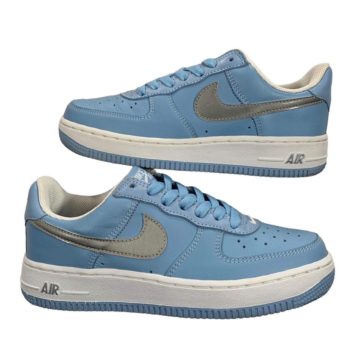 Nike VTG Nike Air Force 1 Blue Cap Metallic Silver 2004 Sneakers Size US 6 / IT 36 - 1 Thumbnail