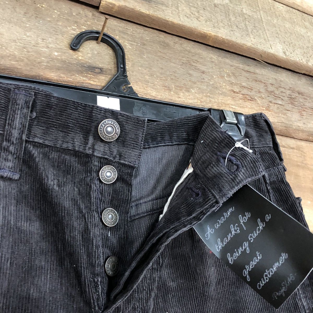 Full Count & Co. DL Full Count Brown Corduroy Denim Pants #4974 Size US 30 / EU 46 - 6 Thumbnail