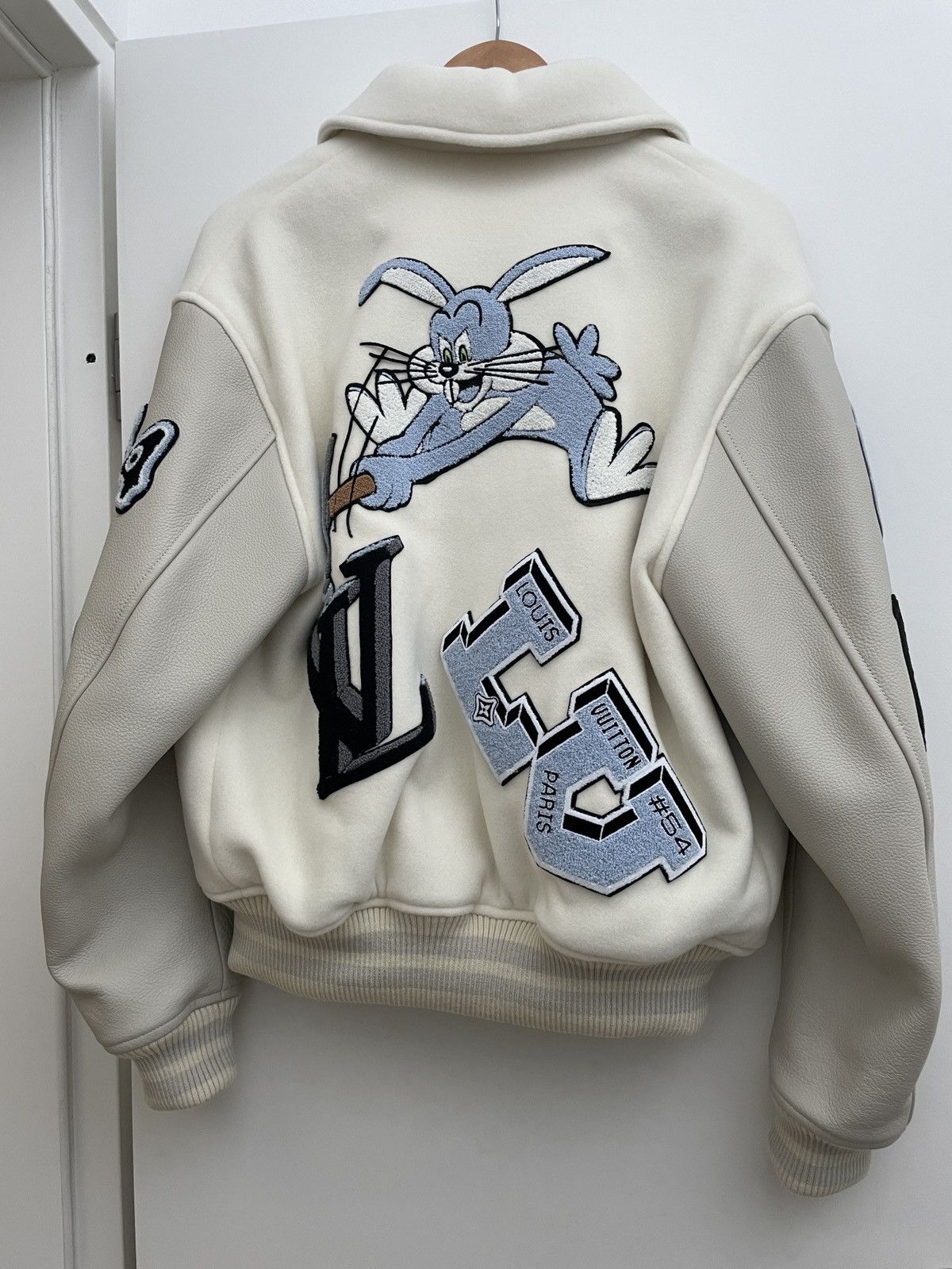 Louis Vuitton Varsity Leather Bomber Jacket Bugs Bunny