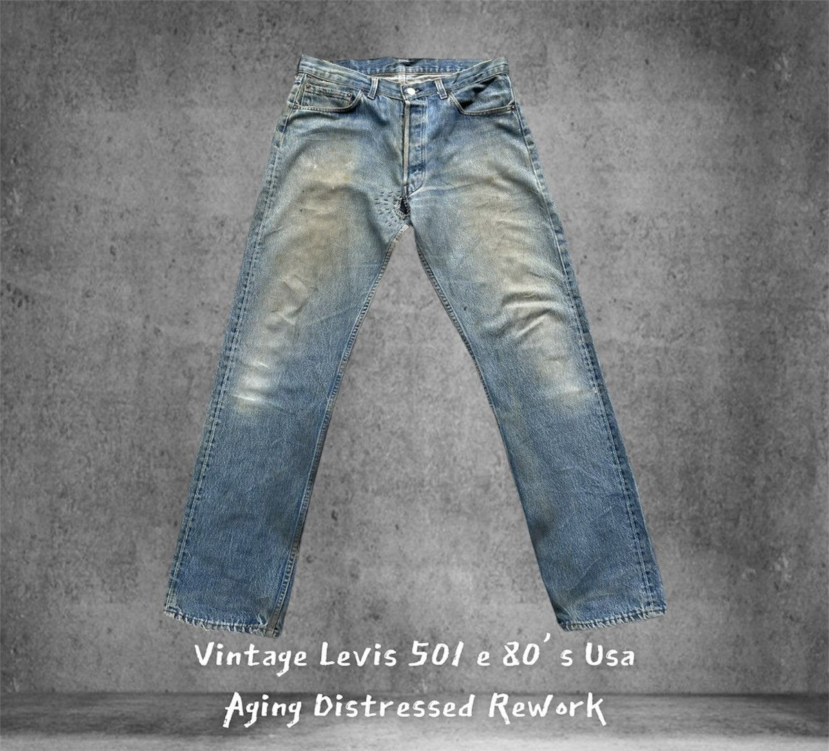 Levi's Levis 501 e 80’s Vintage Aging Faded Distressed Rework Size US 34 / EU 50 - 1 Thumbnail