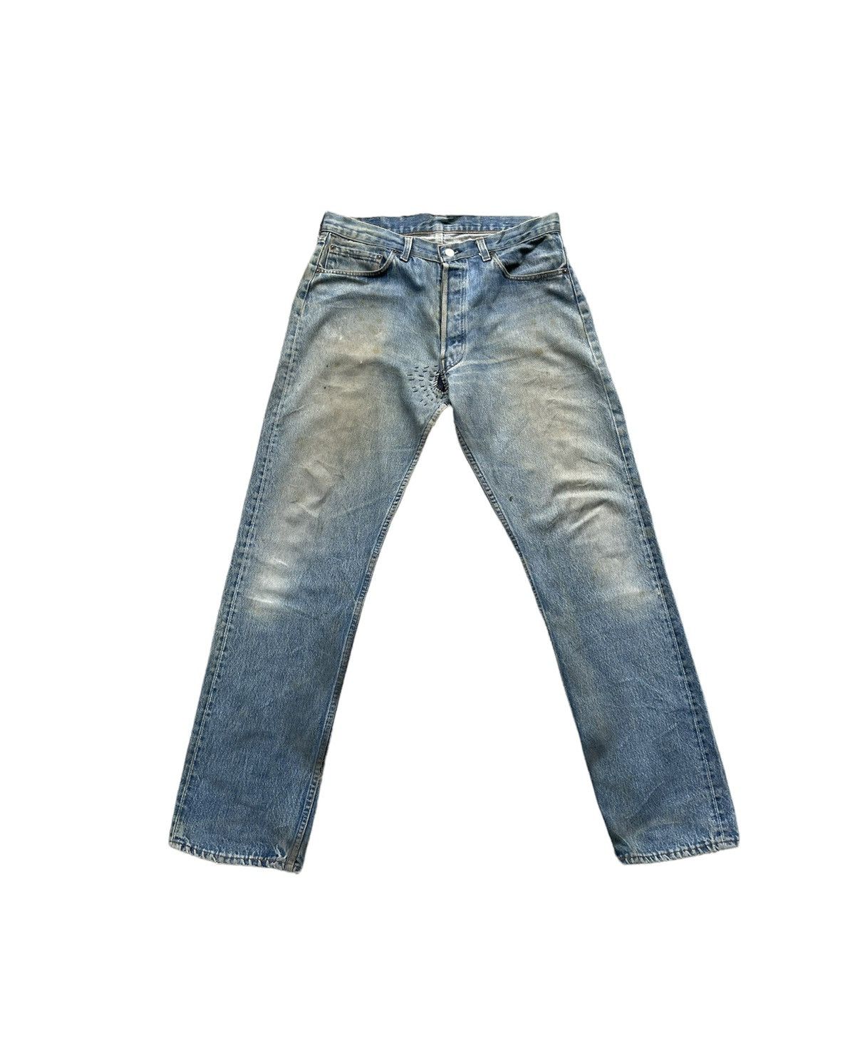 Levi's Levis 501 e 80’s Vintage Aging Faded Distressed Rework Size US 34 / EU 50 - 3 Thumbnail