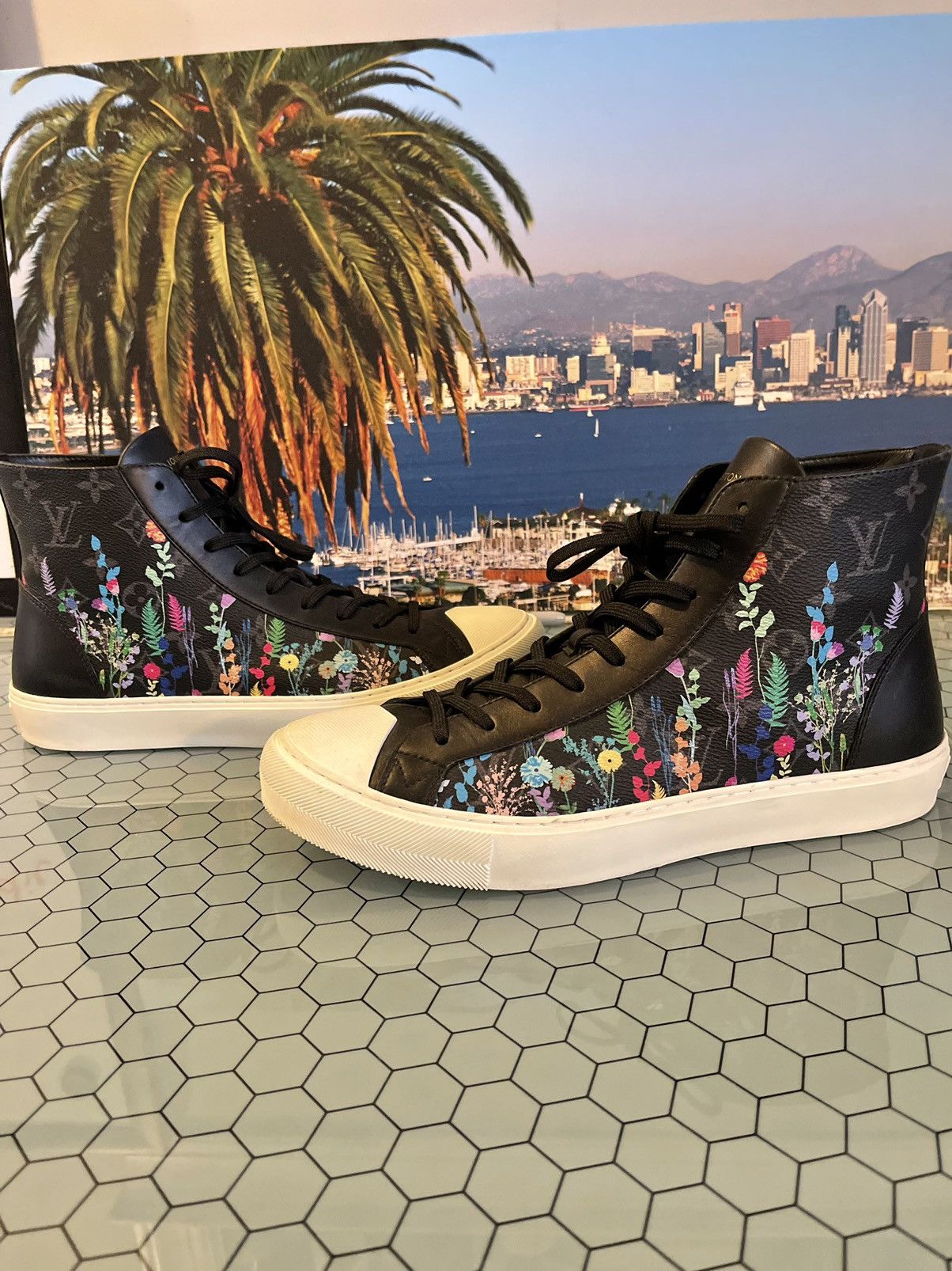 Louis Vuitton Lv Tattoo Fragment High Top Sneaker Boot