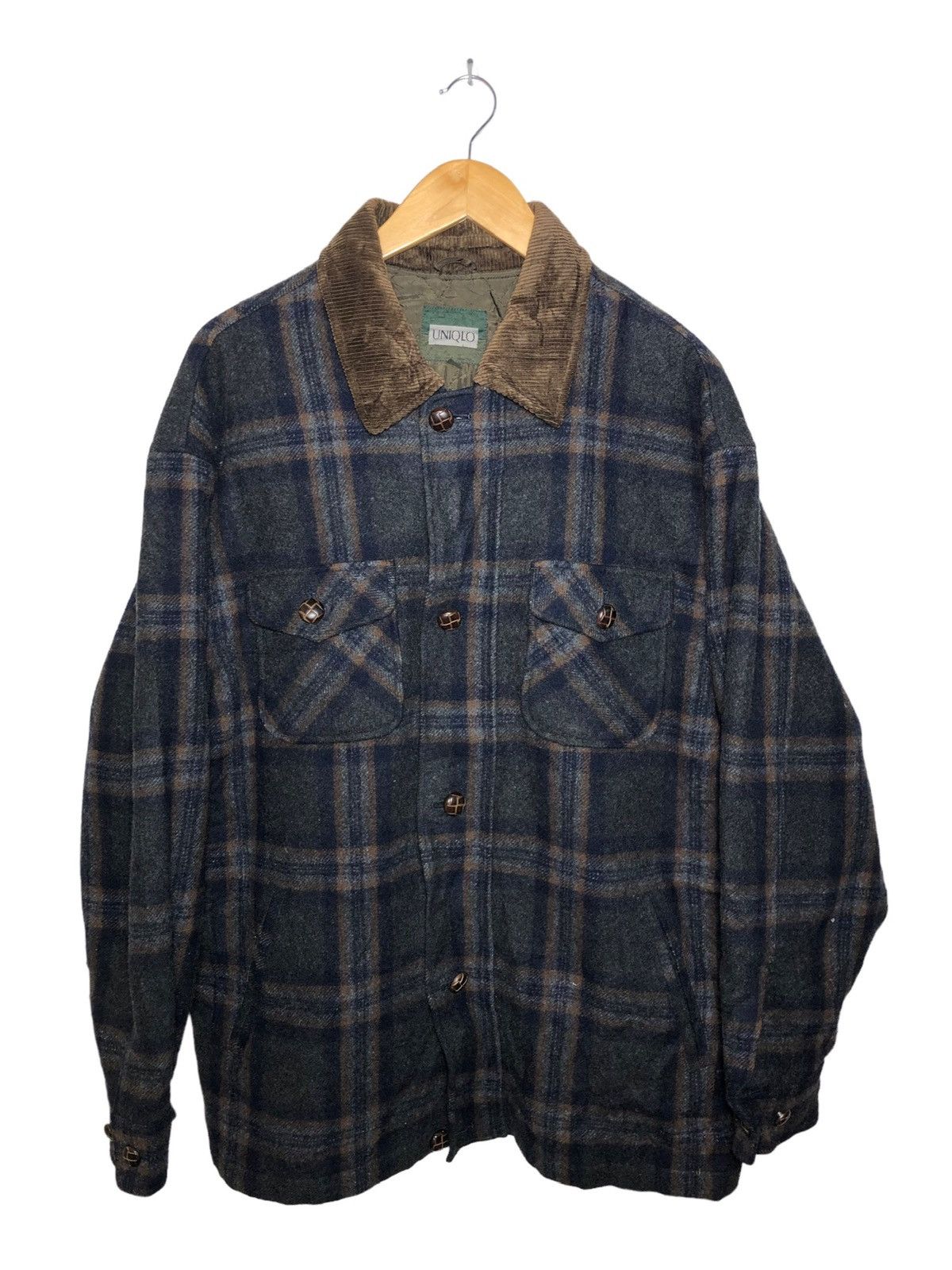 Japanese Brand × Uniqlo Japanese Brand Uniqlo Flannel wool zipper Jacket Size US XL / EU 56 / 4 - 1 Thumbnail