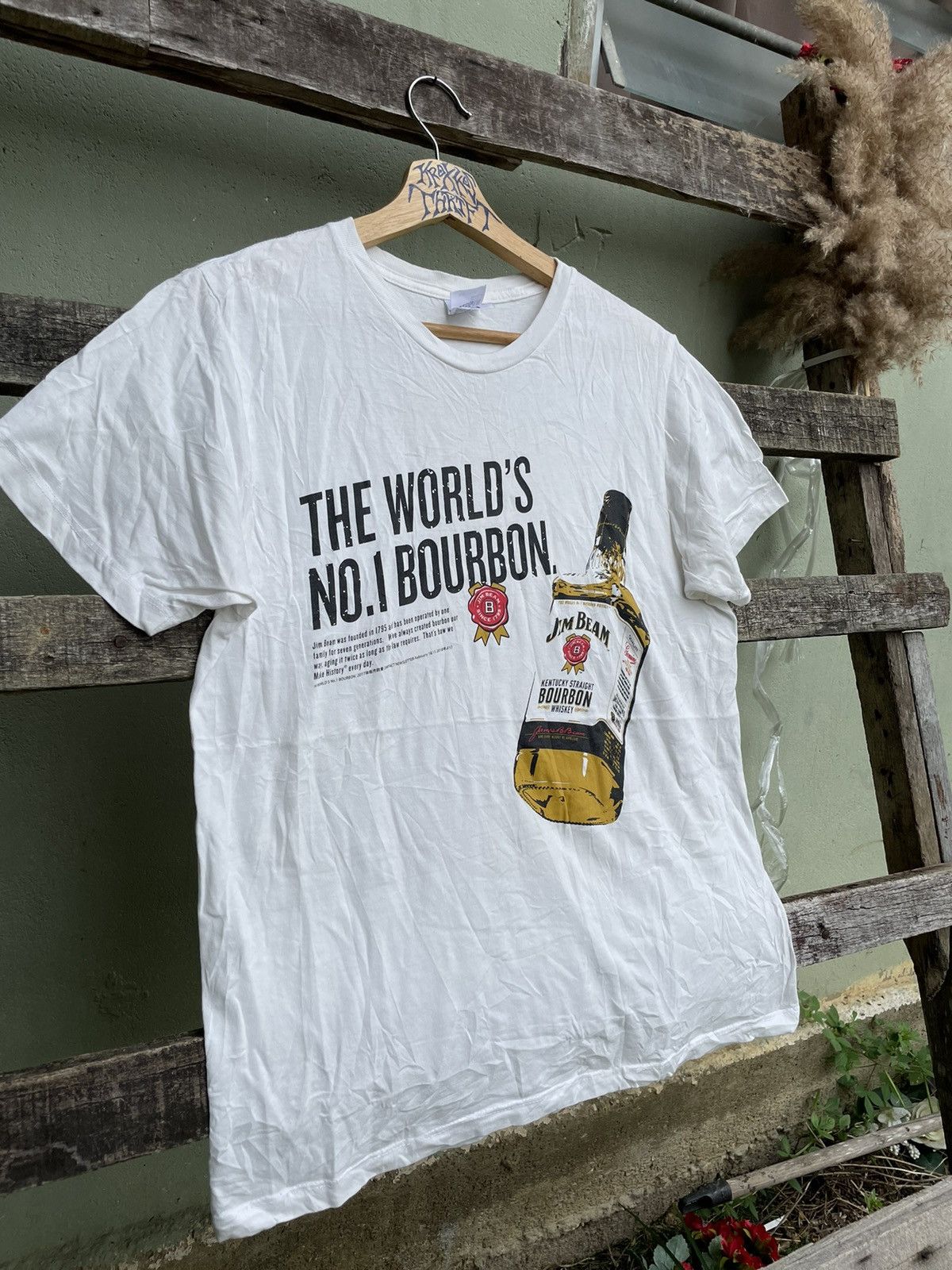 Vintage Beer Jim Beam Bourbon Big Logo Tee
