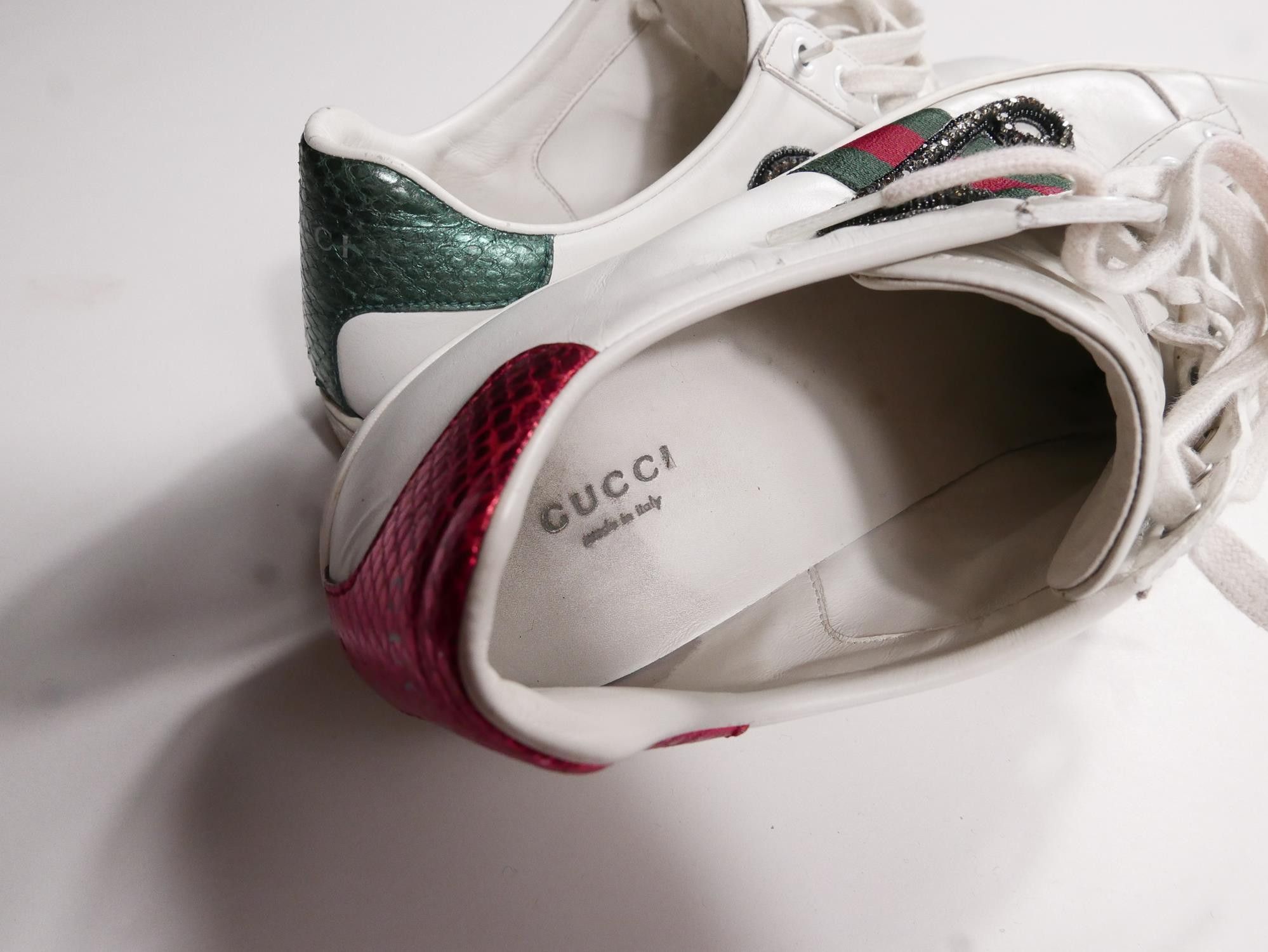 GUCCI - ACE SAFETY PIN SNEAKER - Sz 38.5 *fits large – RE