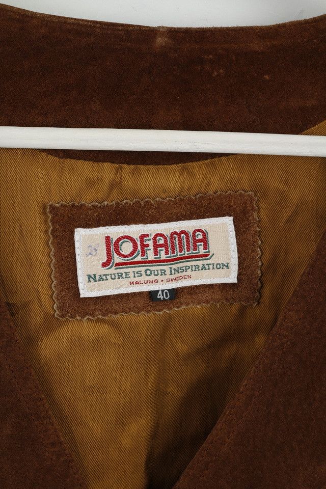 JOFAMA Jofama Women 40 M Leather Jacket Brown Suede 0345 Size L / US 10 / IT 46 - 4 Thumbnail