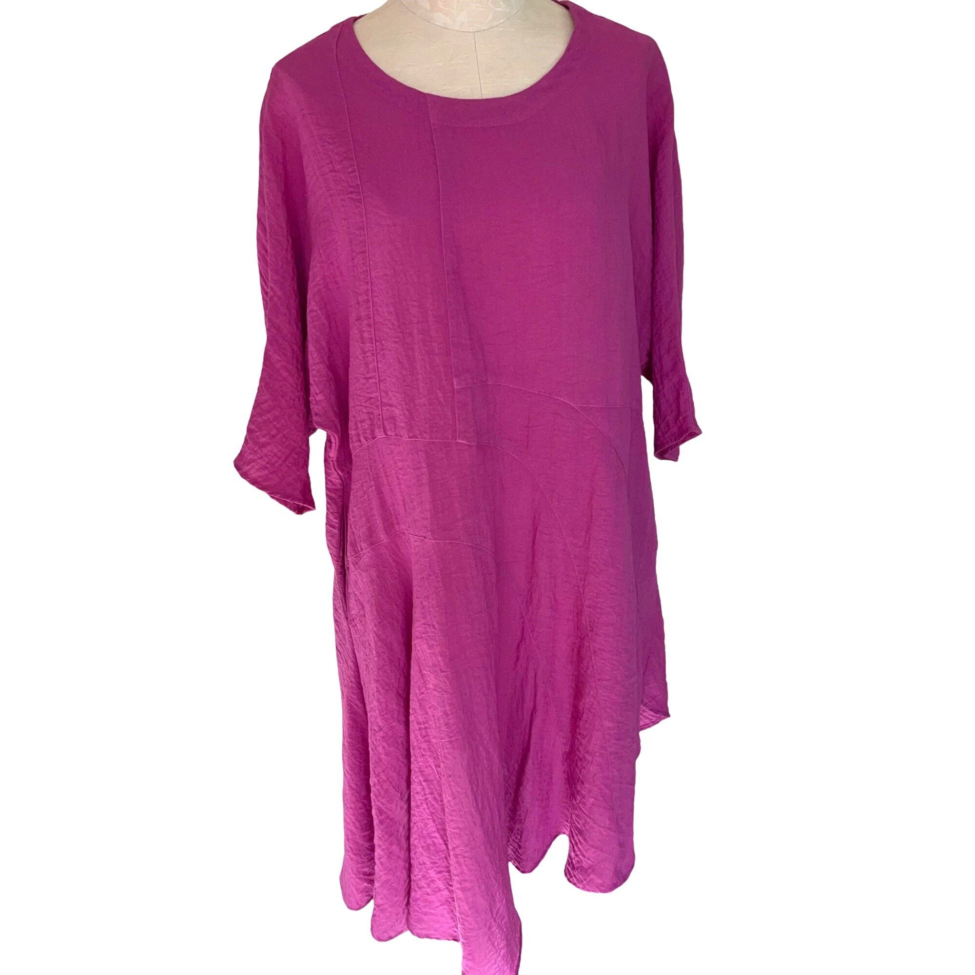 Eleven Stitch Design Womens Tunic Dress Pink XS Asymmetric