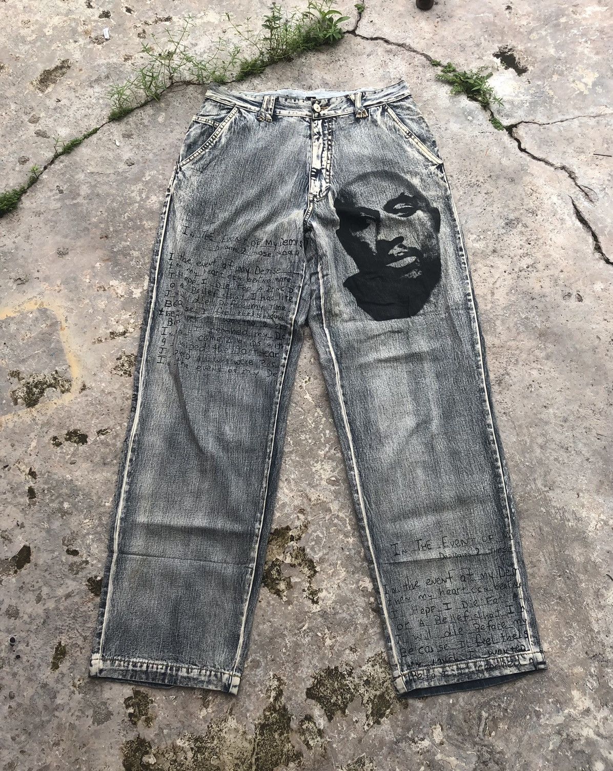 Makaveli Rare Makaveli Denim Baggy Y2K Printed Tupac Size US 32 / EU 48 - 1 Thumbnail